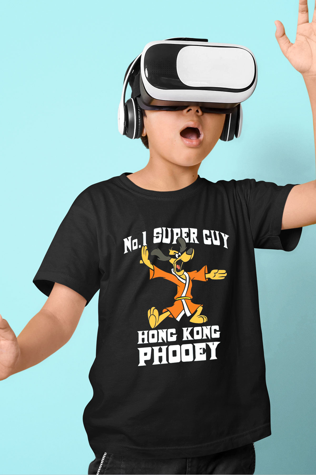 Hong Kong Phooey Siyah Unisex  Çocuk Tişört
