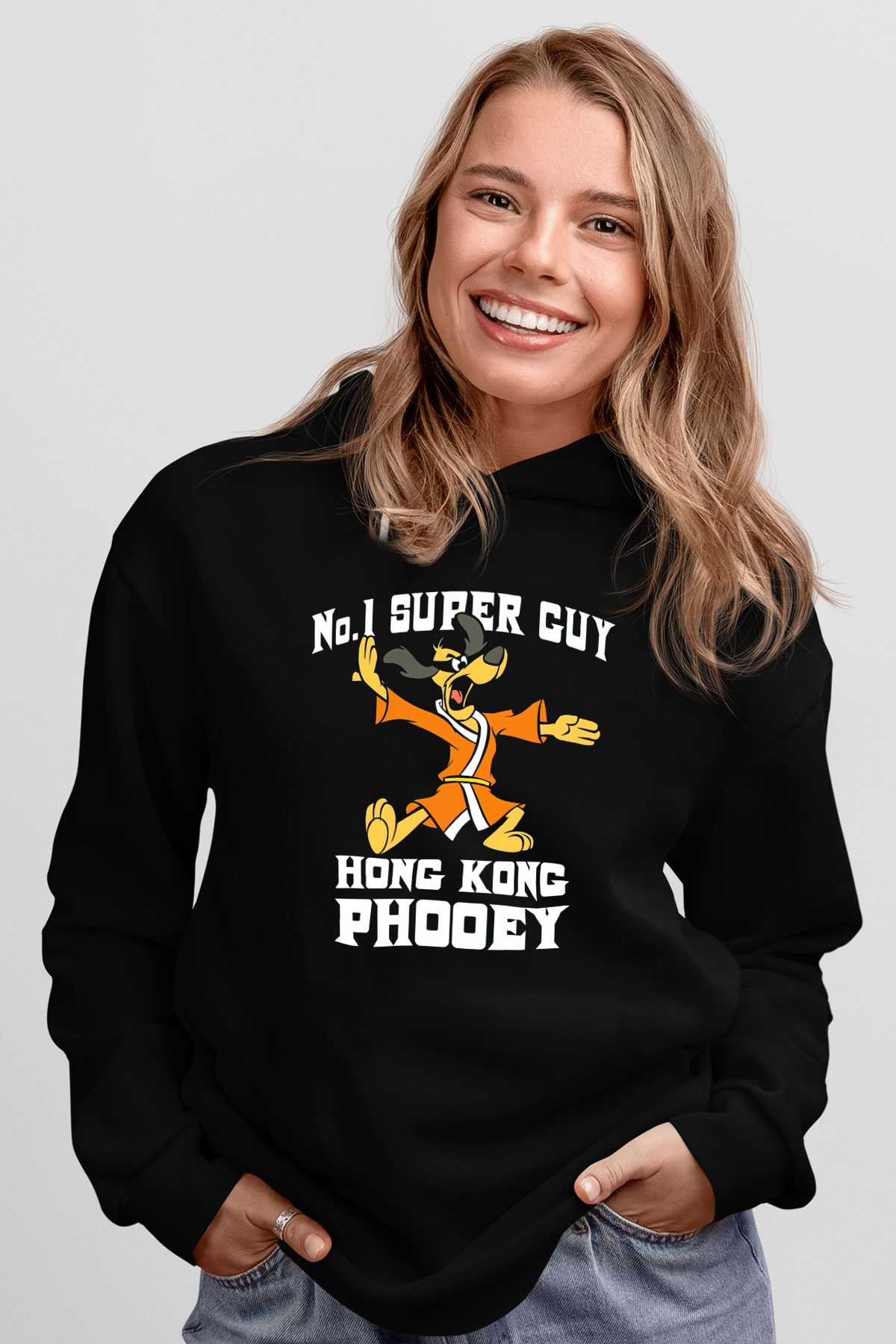 Hong Kong Phooey Siyah Unisex Hoodie