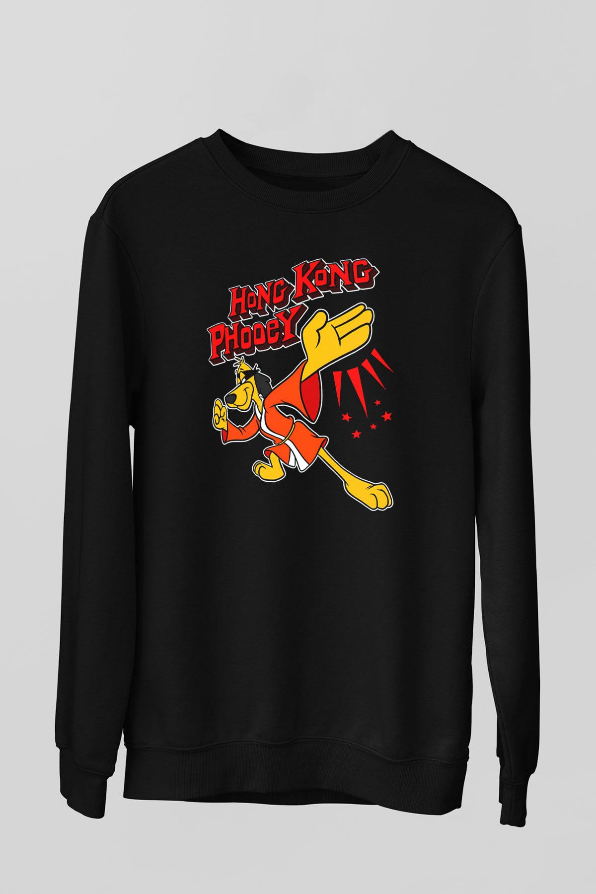 Hong Kong Phooey Siyah Unisex  Sweatshirt