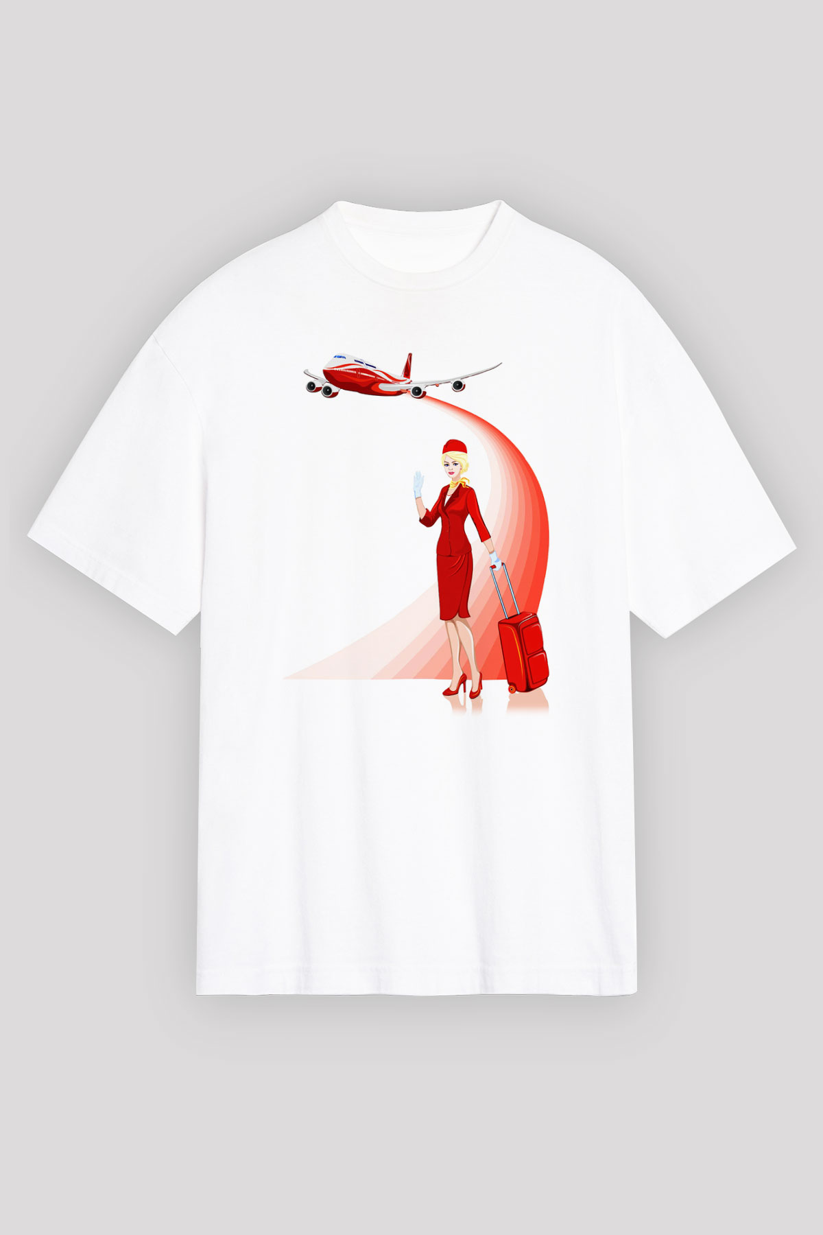 Hostes Beyaz Unisex Oversize Tişört T-Shirt