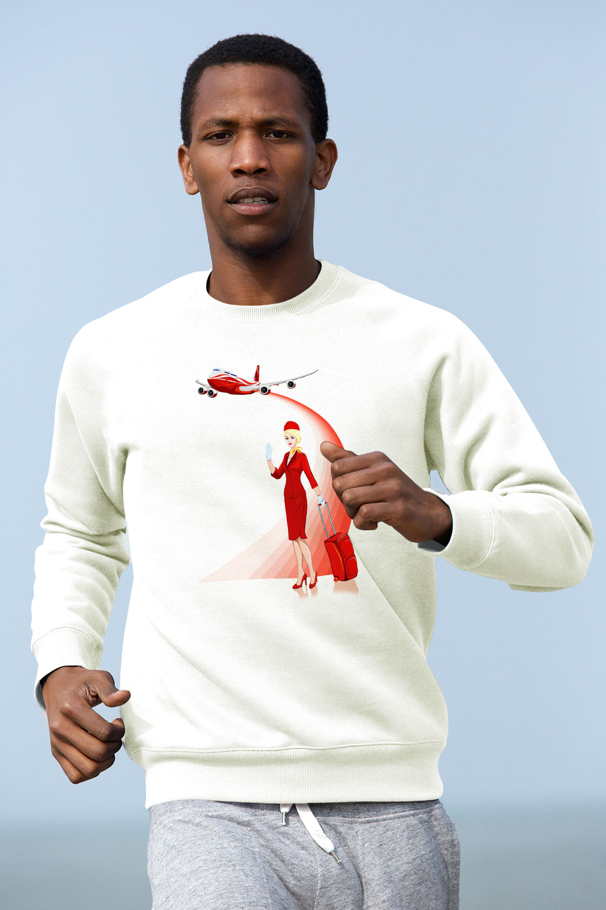 Hostes Beyaz Unisex Sweatshirt