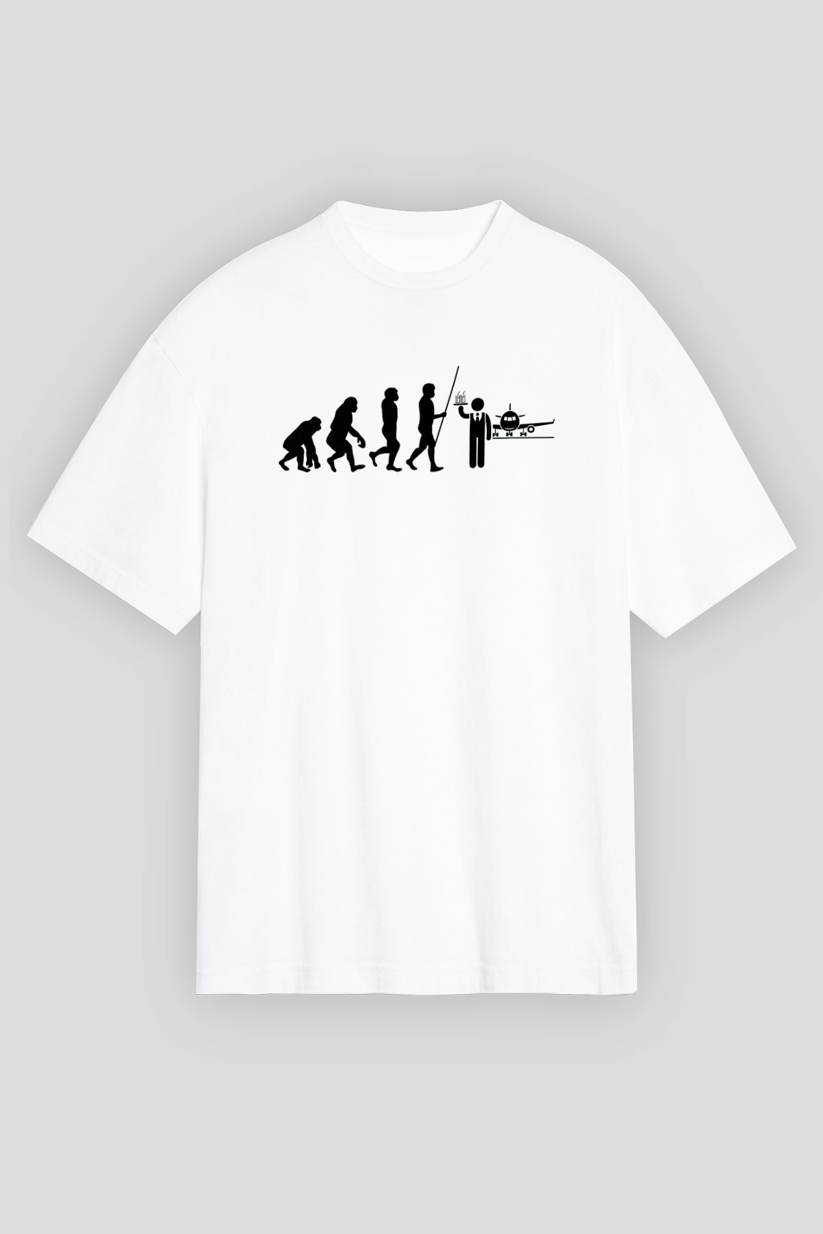 Hostes Beyaz Oversize Tişört Oversize T-shirt - TişörtFabrikası