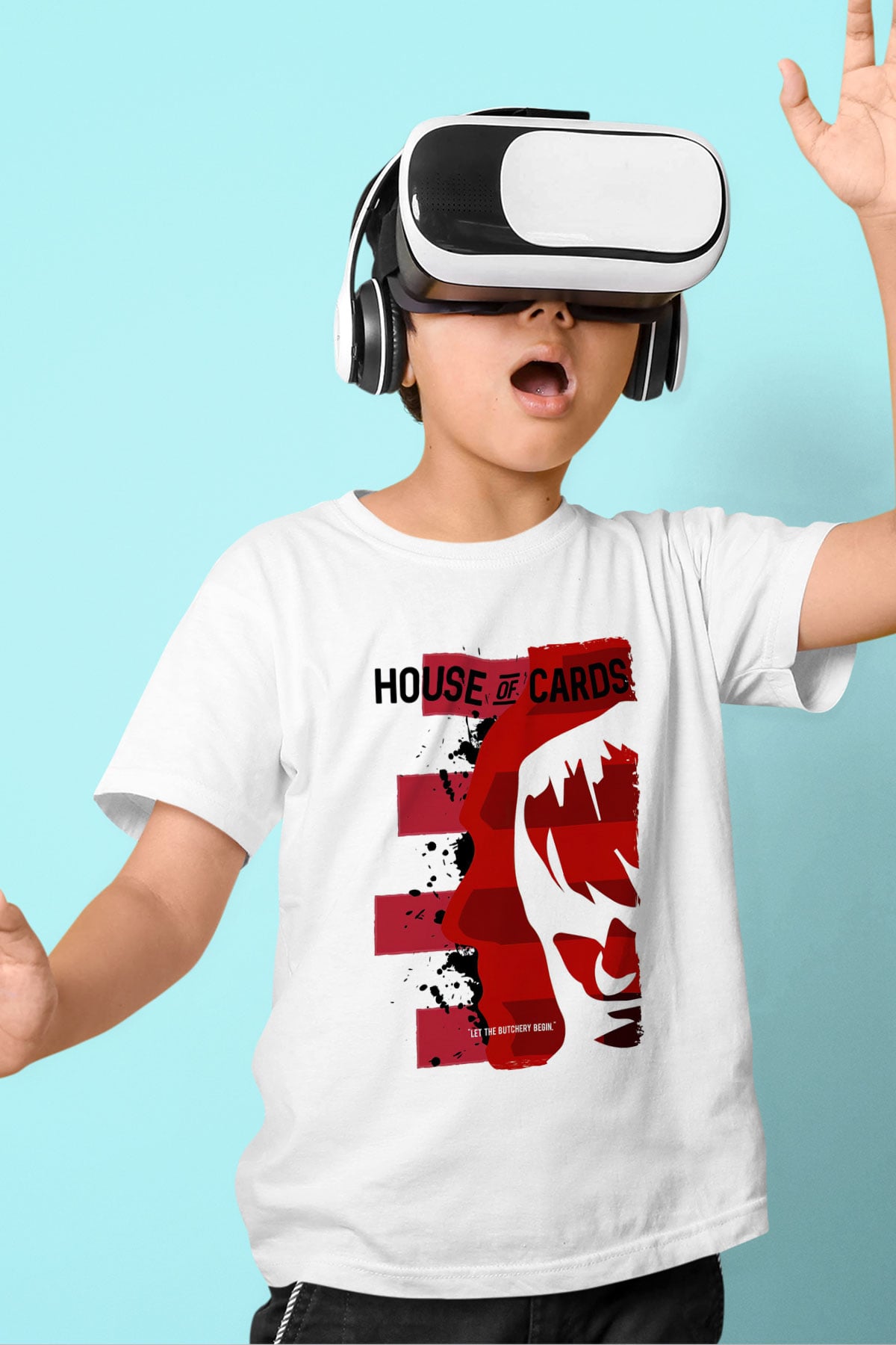 House of Cards Beyaz Unisex Çocuk Tişört