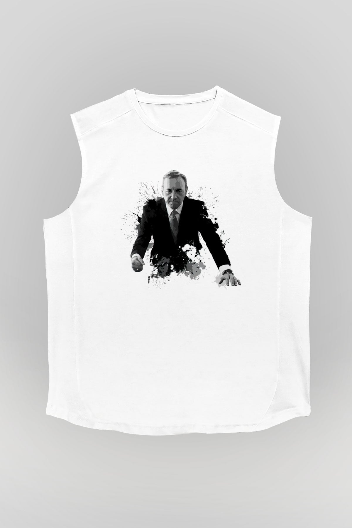 House of Cards Beyaz Unisex Kolsuz Tişört