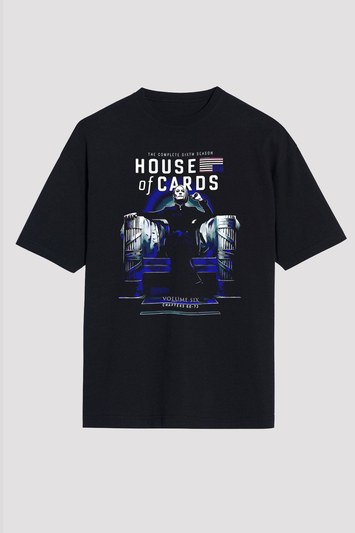 House of Cards Siyah Oversize Tişört Oversize T-shirt