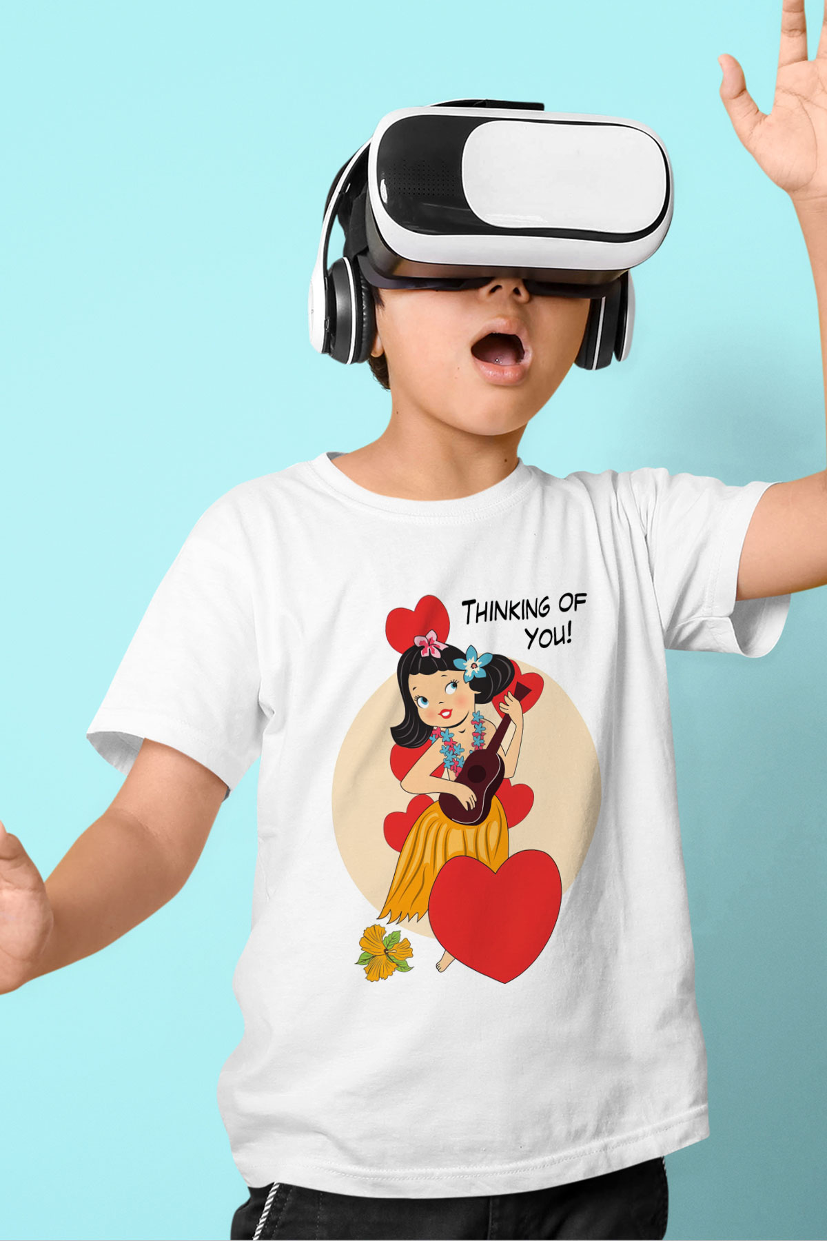 Hula Beyaz Unisex Çocuk Tişört