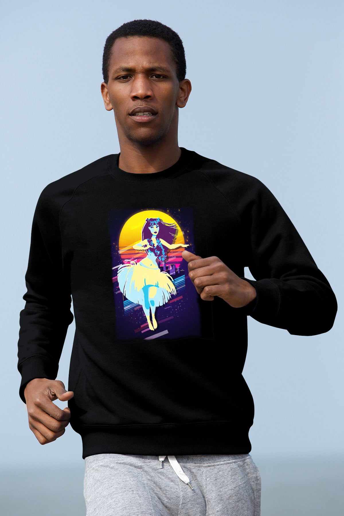 Hula Siyah Unisex Sweatshirt