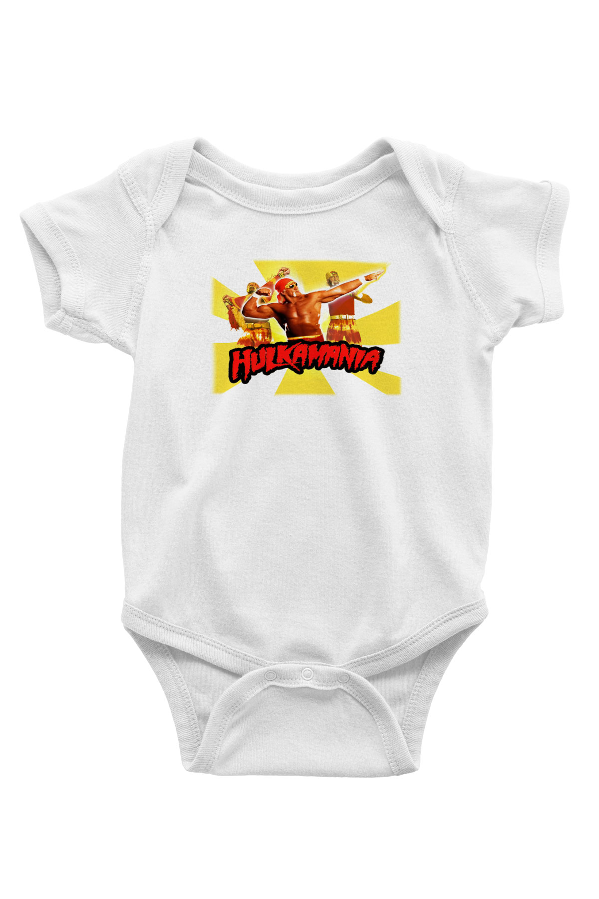 Hulk Hogan Baskılı Beyaz Unisex Bebek Body - Zıbın