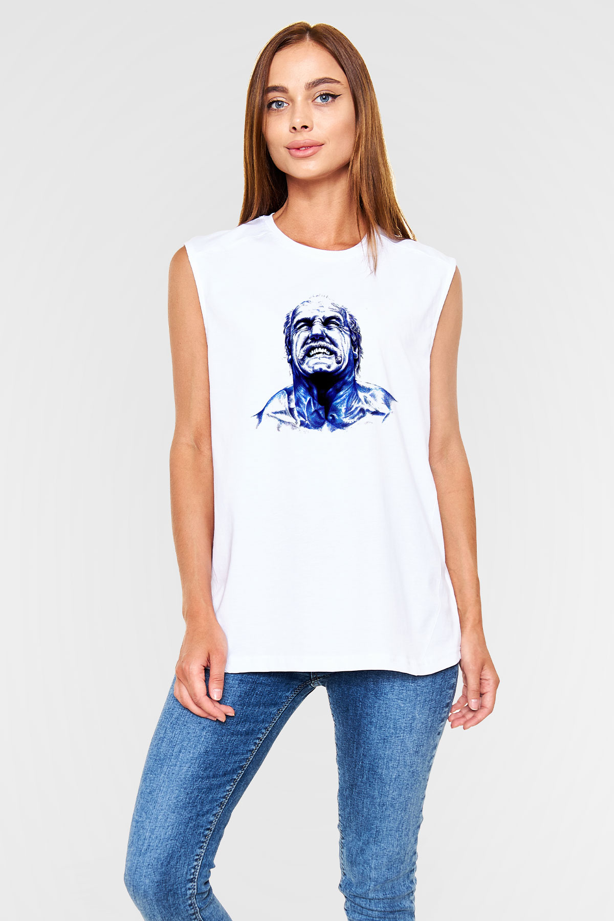 Hulk Hogan Beyaz Unisex  Kolsuz Tişört