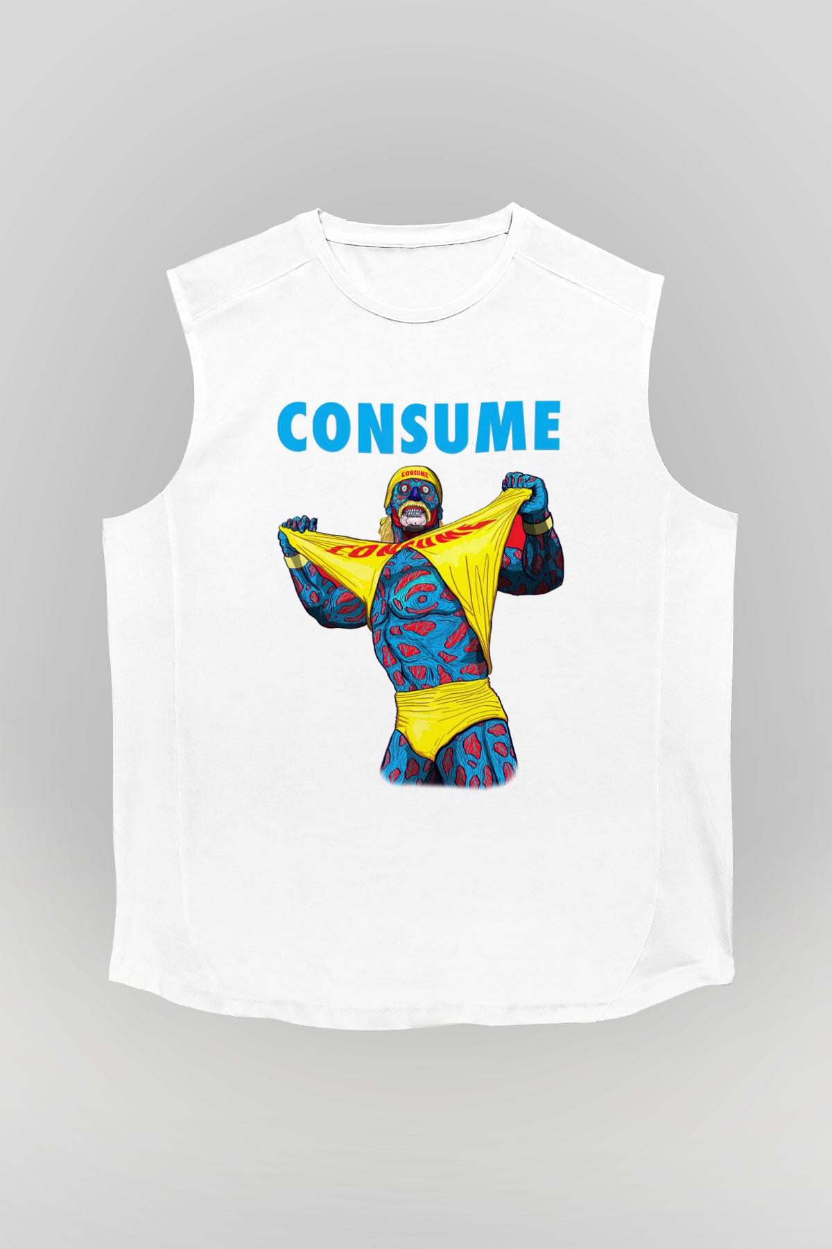 Hulk Hogan Beyaz Unisex Kolsuz Tişört