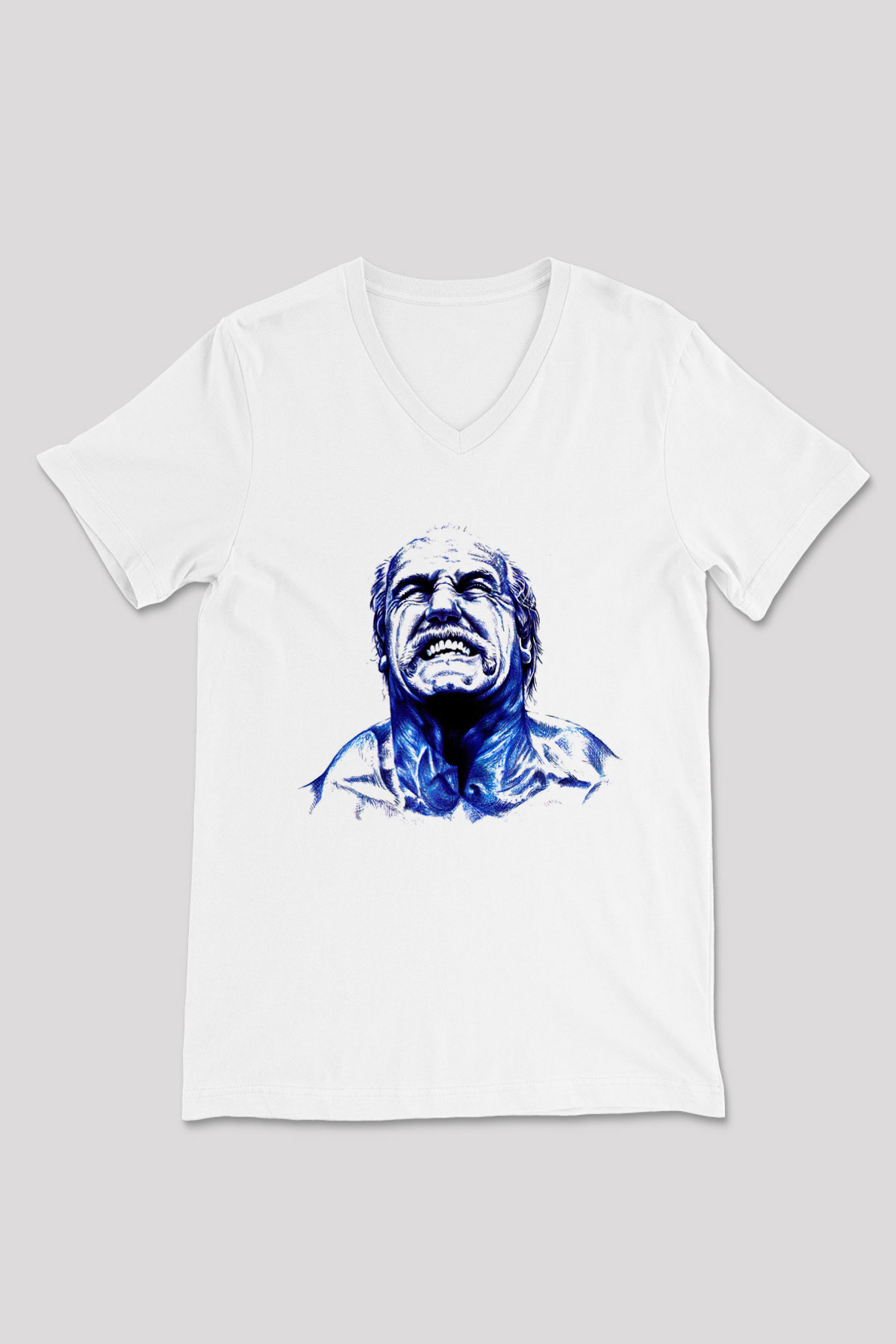 Hulk Hogan Beyaz Unisex  V Yaka Tişört