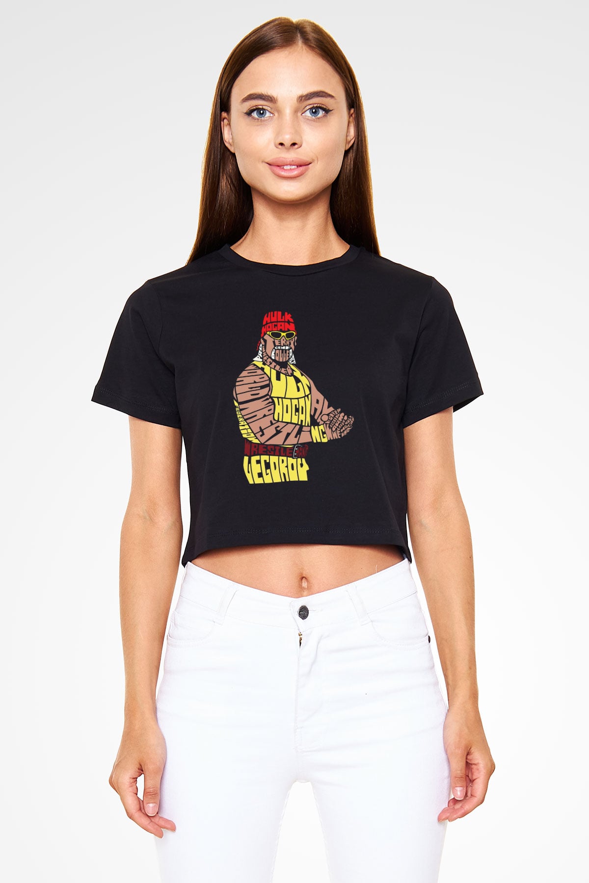 Hulk Hogan Siyah   Crop Top Tişört