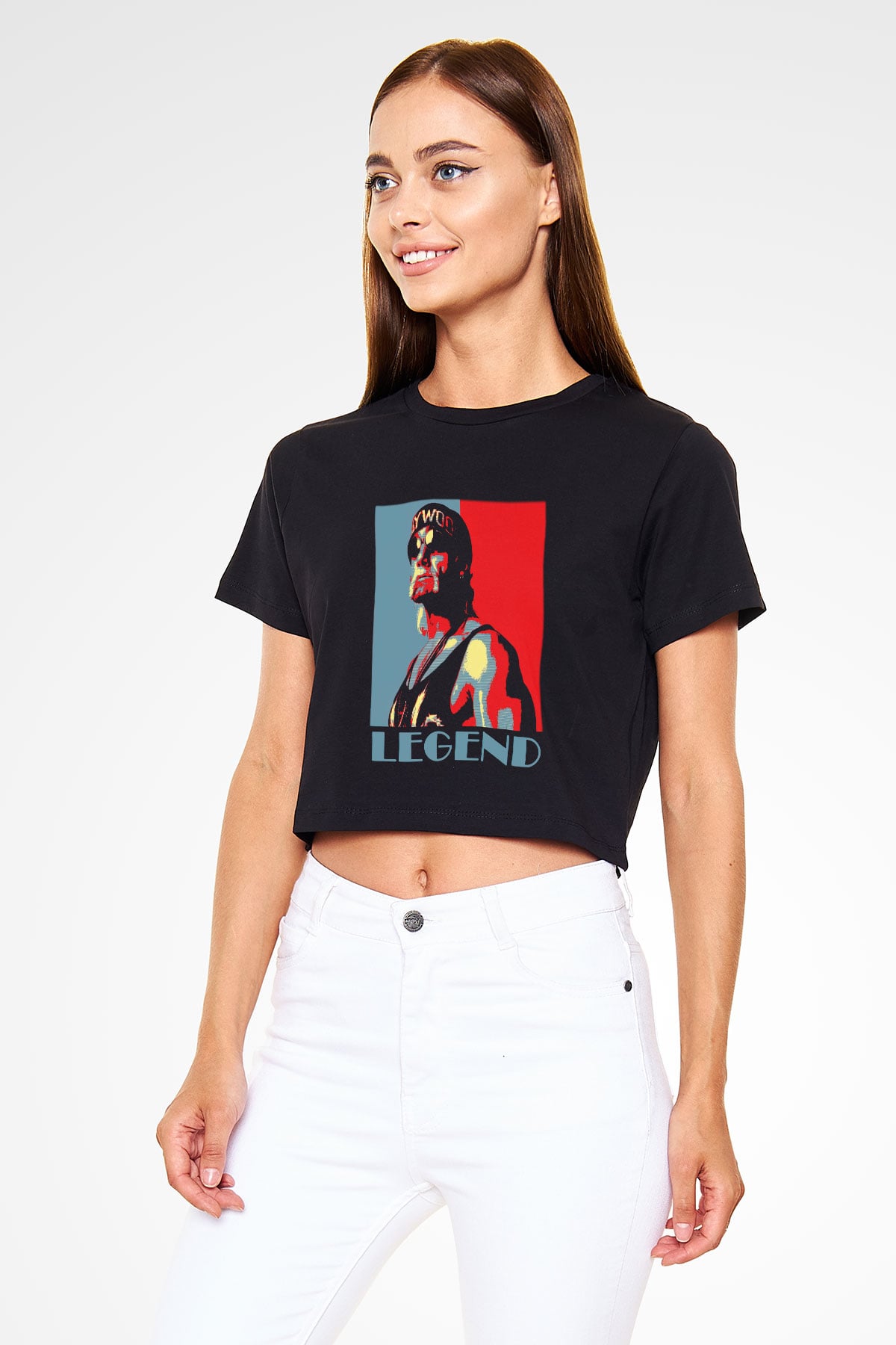 Hulk Hogan Siyah Crop Top Tişört