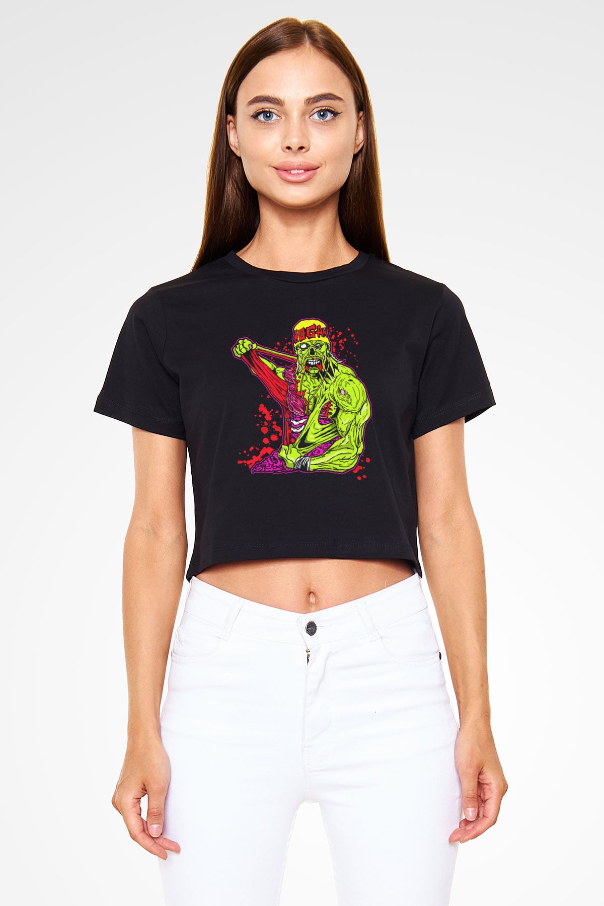 Hulk Hogan Siyah   Crop Top Tişört