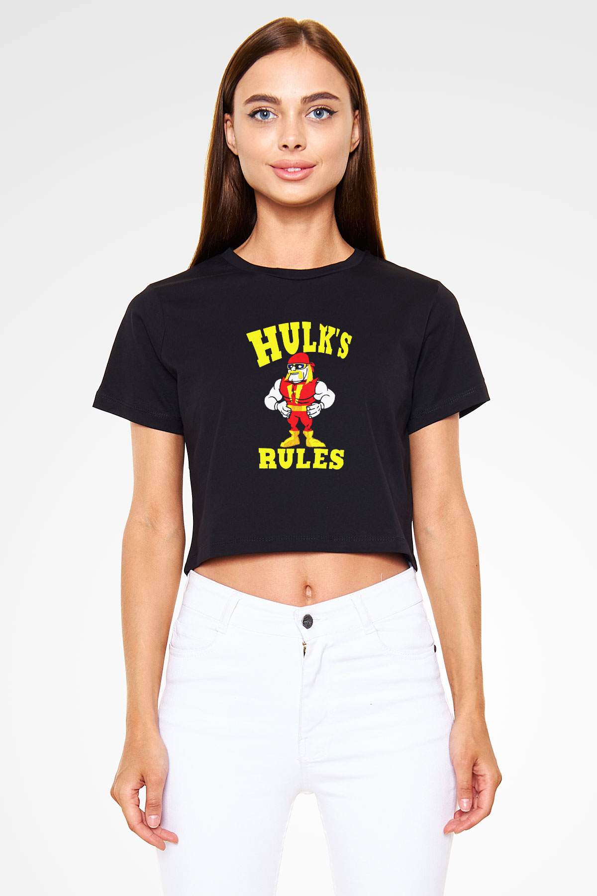 Hulk Hogan Siyah Crop Top Tişört