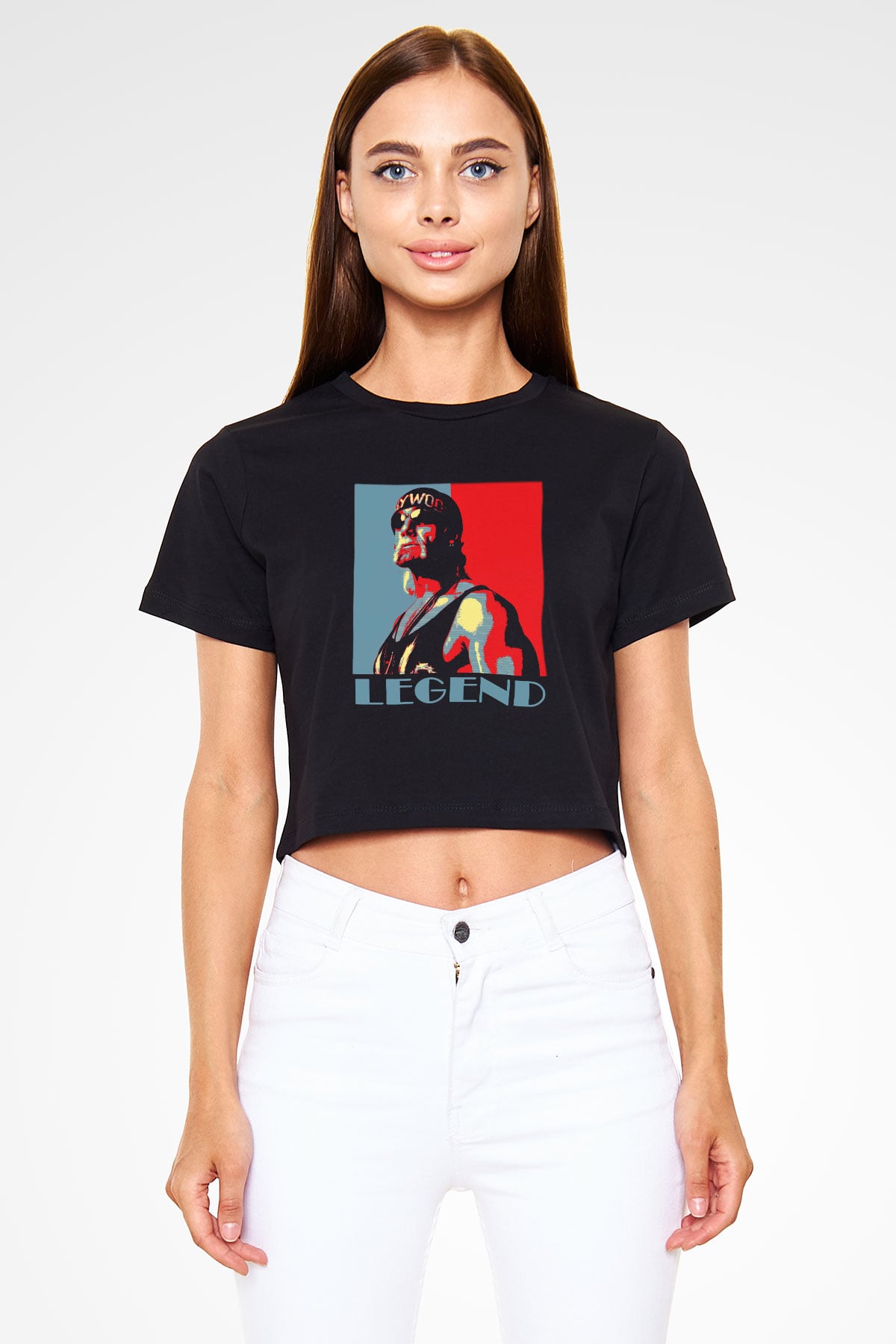 Hulk Hogan Siyah Crop Top Tişört