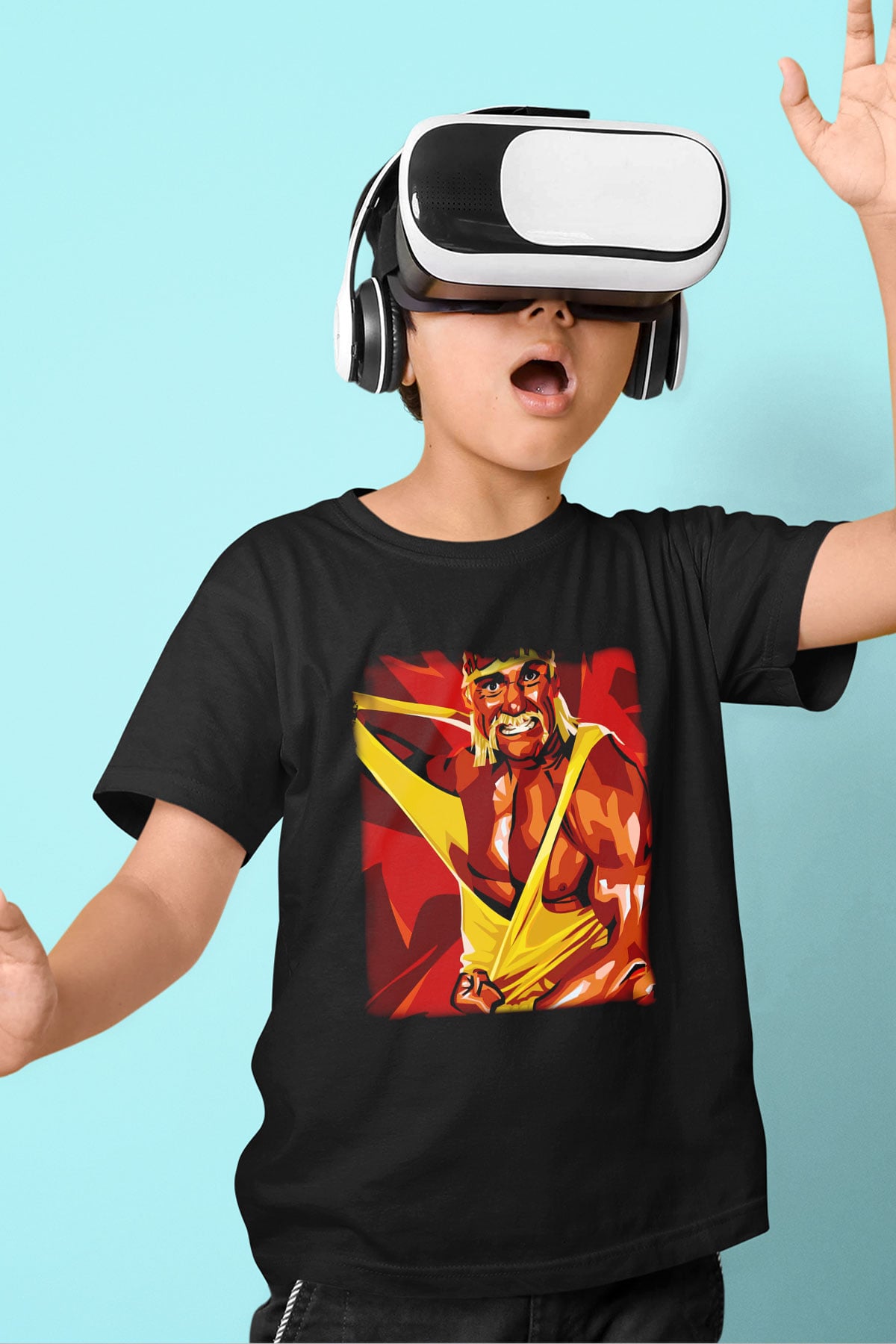 Hulk Hogan Siyah Unisex  Çocuk Tişört