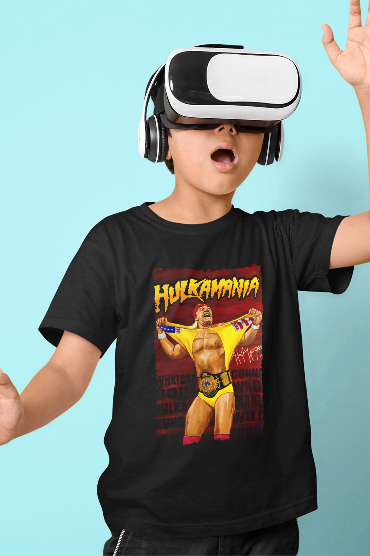 Hulk Hogan Siyah Unisex  Çocuk Tişört