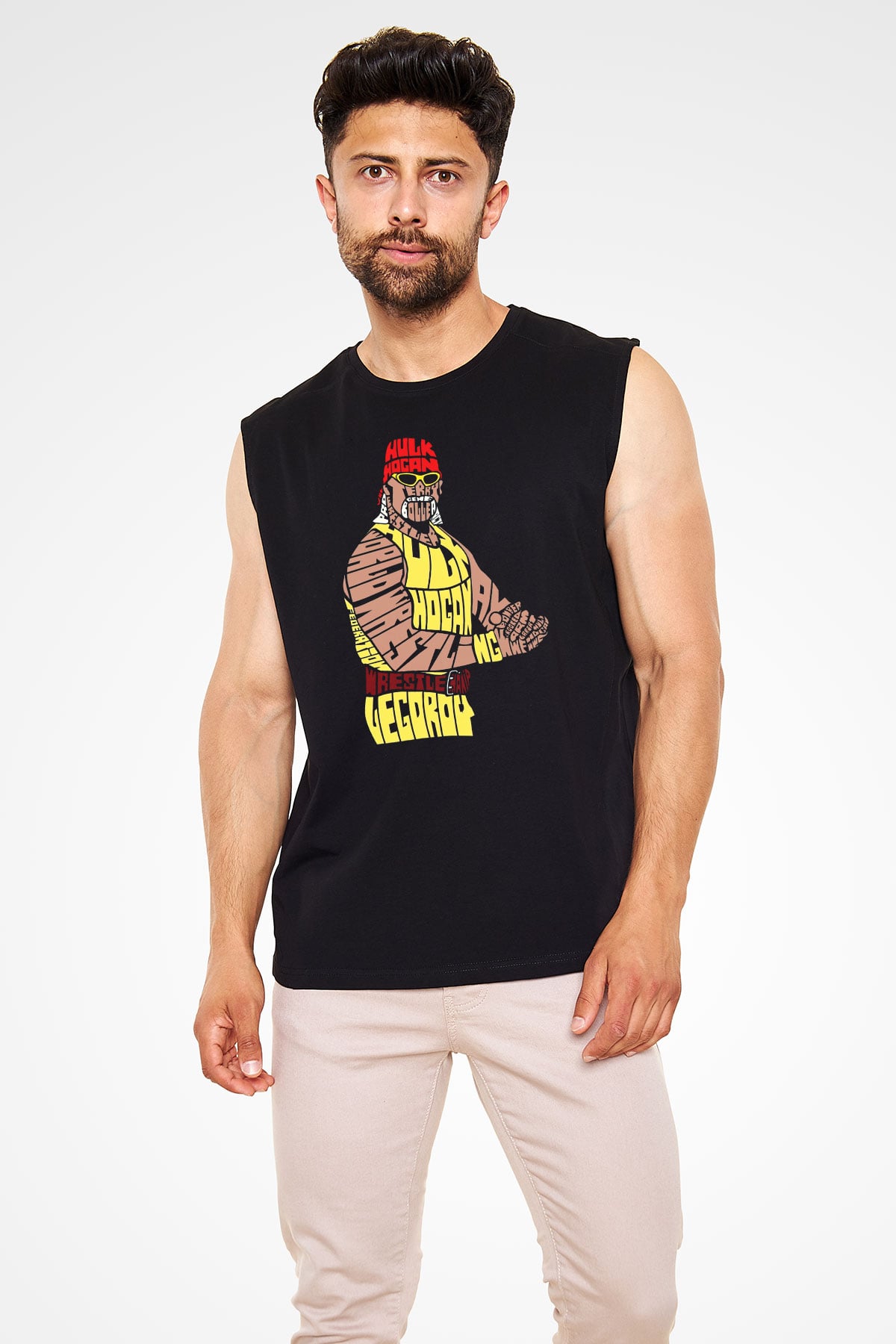 Hulk Hogan Siyah Unisex  Kolsuz Tişört