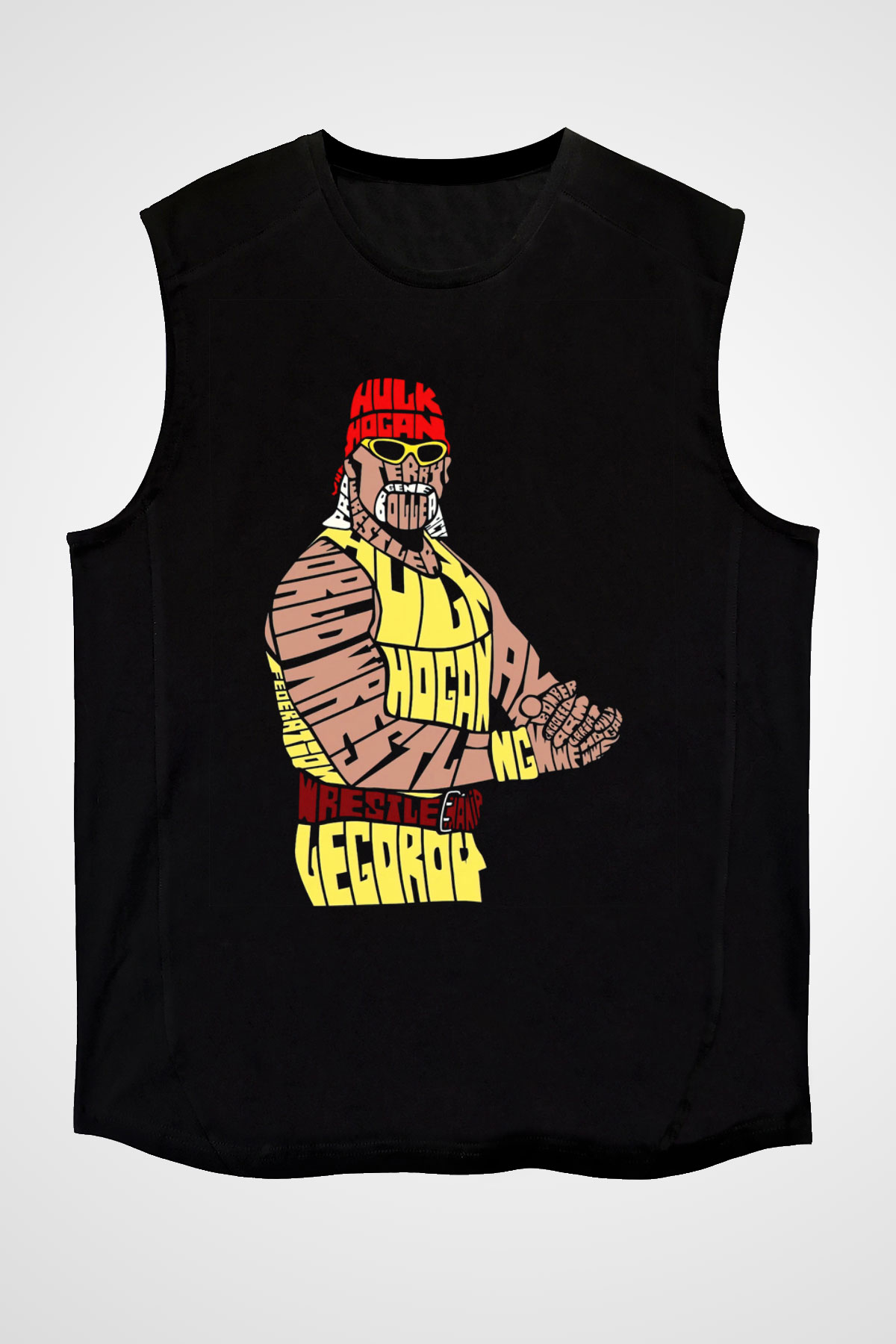 Hulk Hogan Siyah Unisex  Kolsuz Tişört