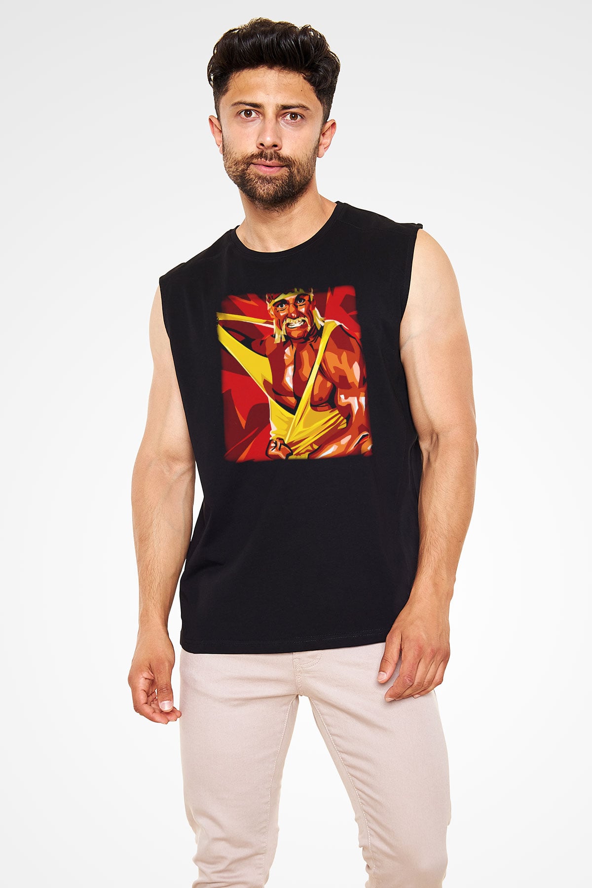 Hulk Hogan Siyah Unisex  Kolsuz Tişört