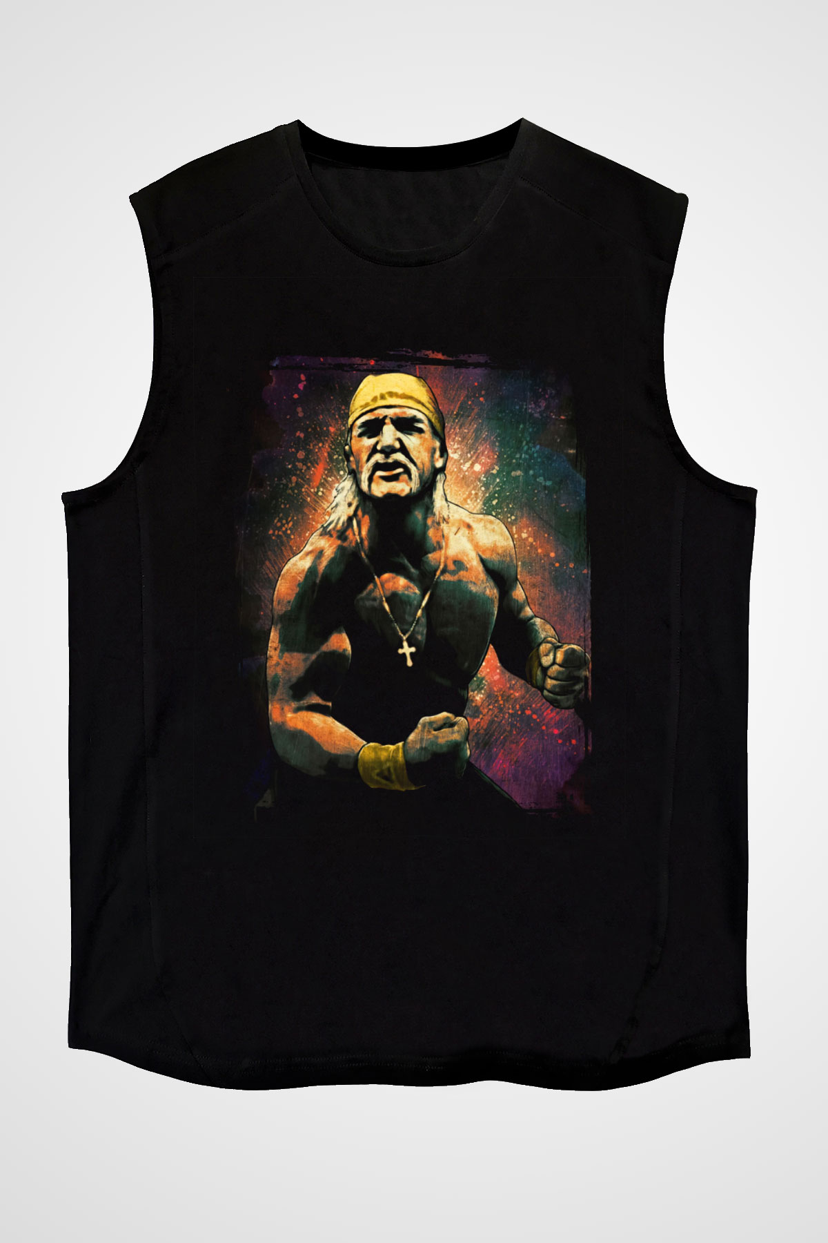 Hulk Hogan Siyah Unisex  Kolsuz Tişört