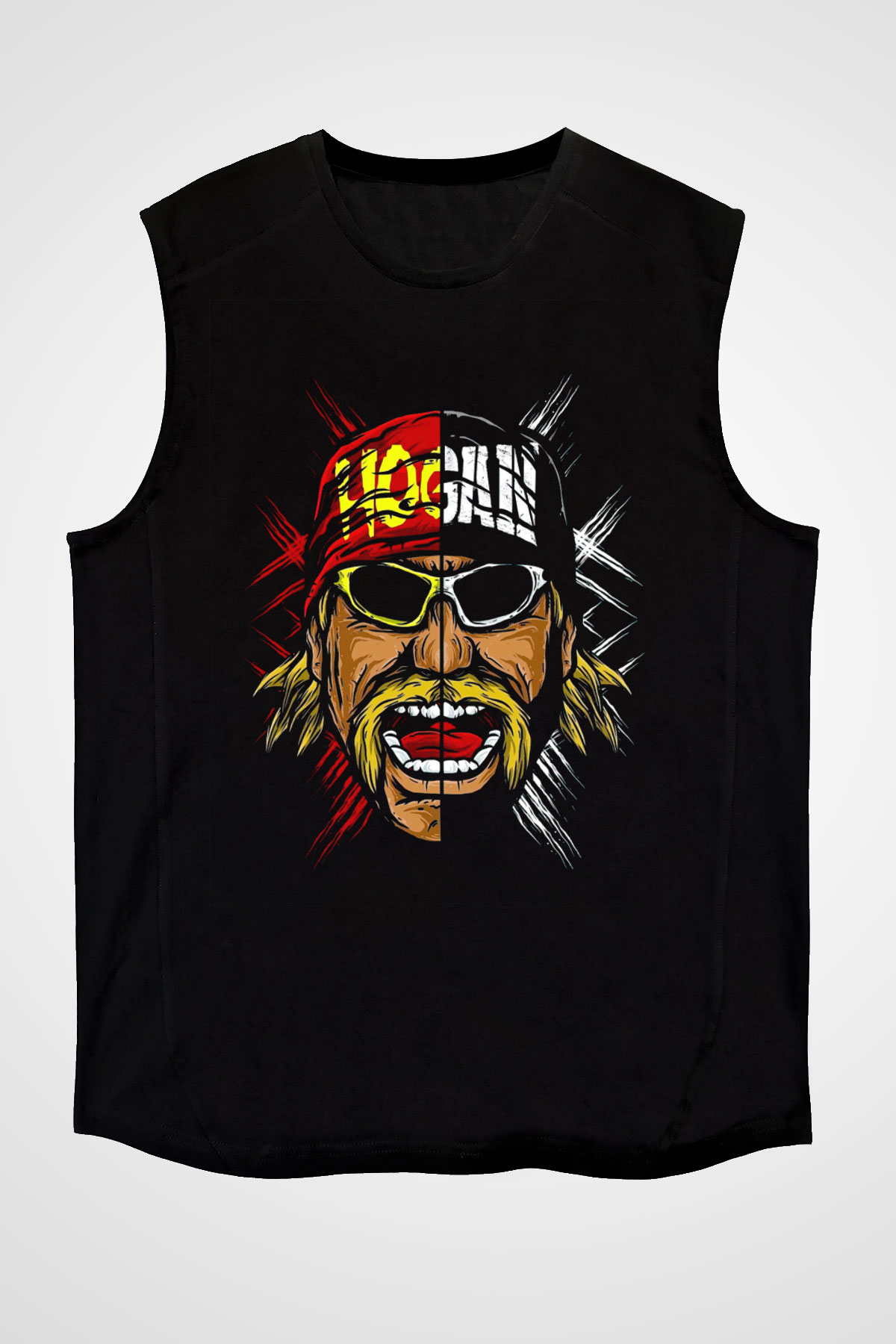 Hulk Hogan Siyah Unisex  Kolsuz Tişört