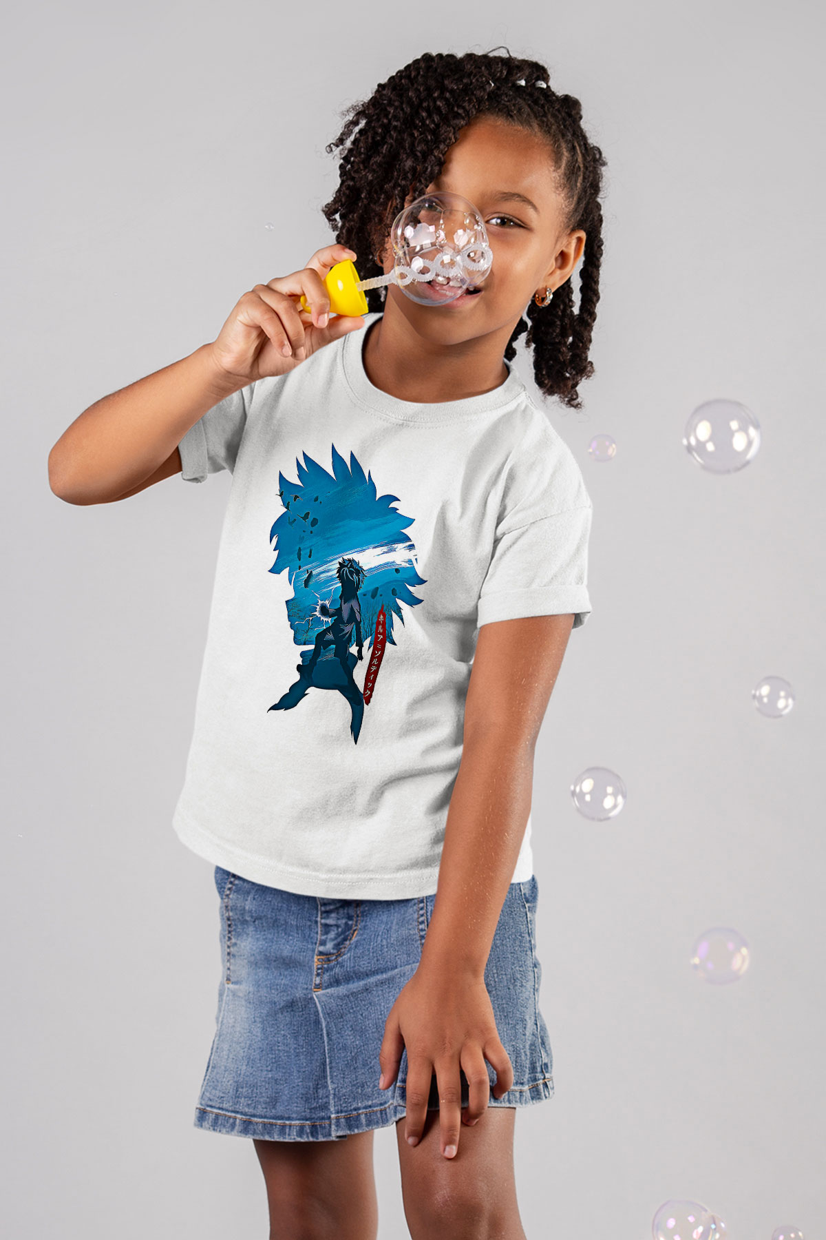 Hunter X Hunter Baskılı Beyaz Unisex Beyaz Çocuk Tişört - Tshirt
