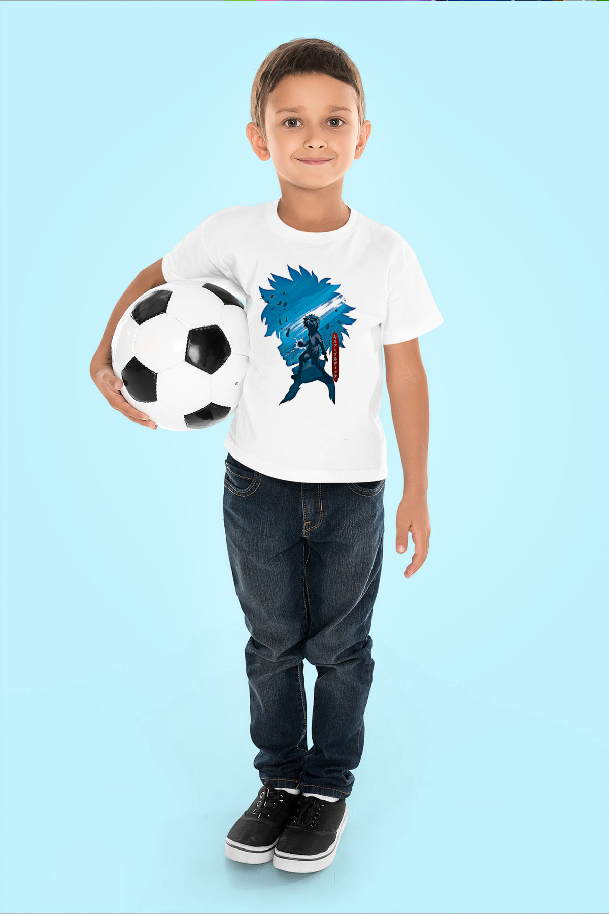 Hunter X Hunter Baskılı Beyaz Unisex Beyaz Çocuk Tişört - Tshirt