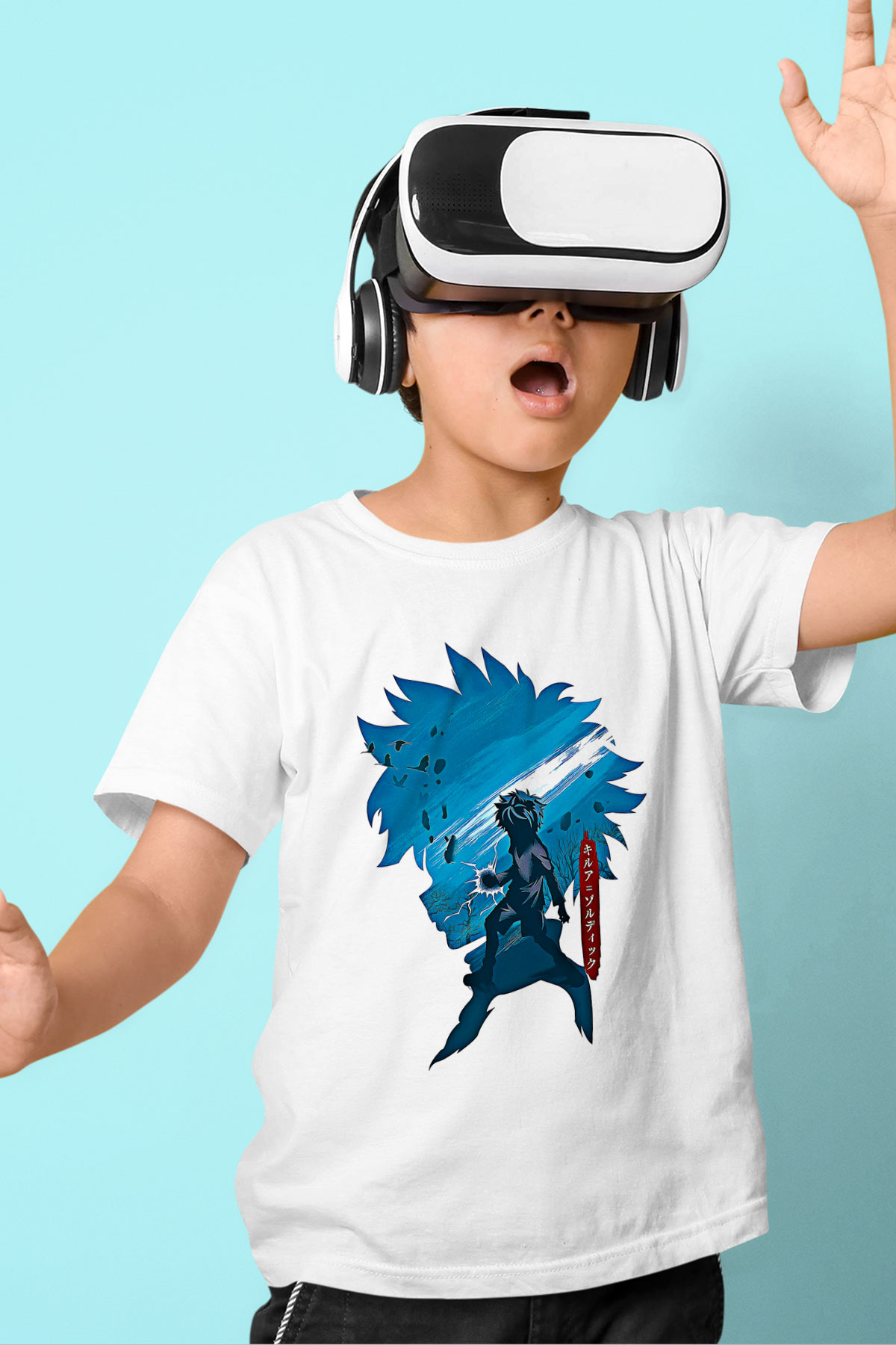 Hunter X Hunter Baskılı Beyaz Unisex Beyaz Çocuk Tişört - Tshirt