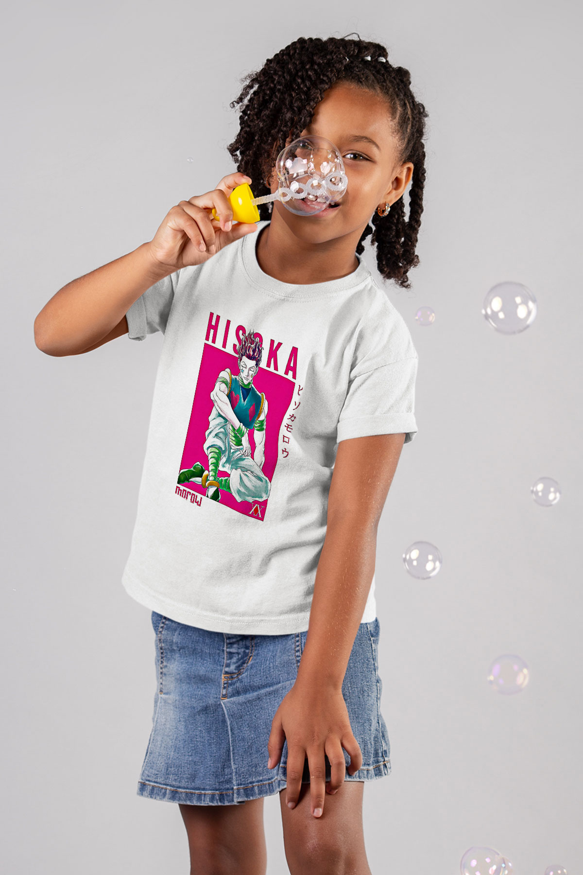 Hunter X Hunter Baskılı Beyaz Unisex Beyaz Çocuk Tişört - Tshirt
