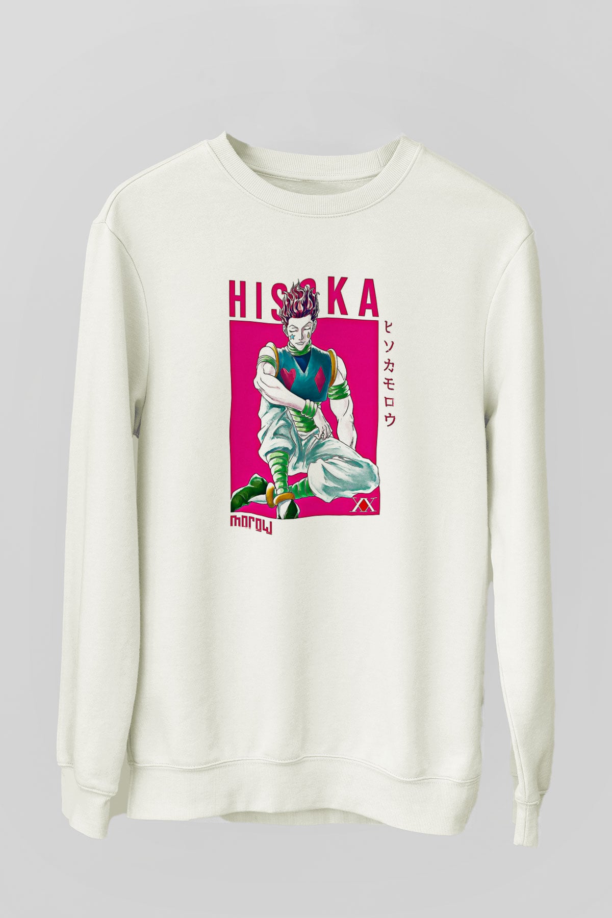 Hunter X Hunter Baskılı Beyaz Unisex Sweatshirt