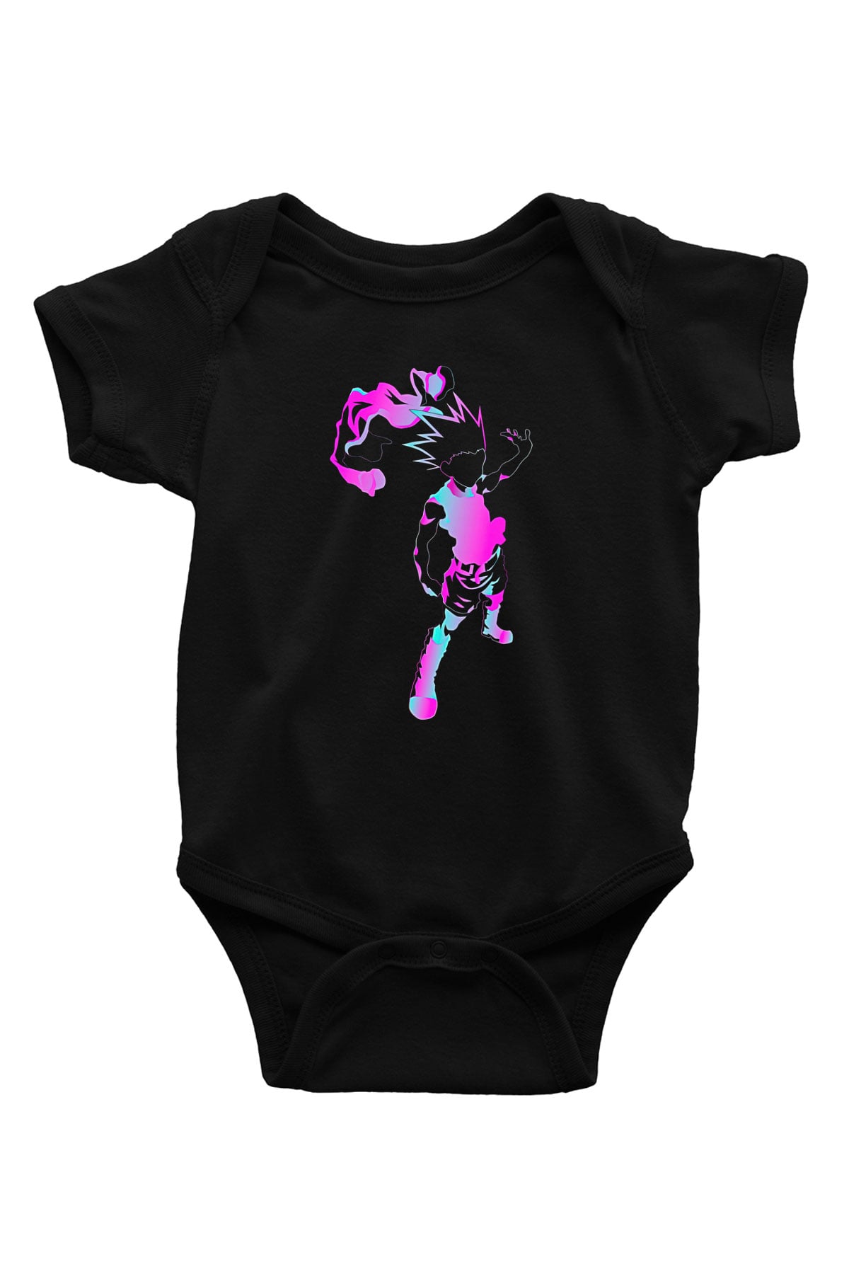 Hunter X Hunter Baskılı Unisex Siyah Bebek Body - Zıbın