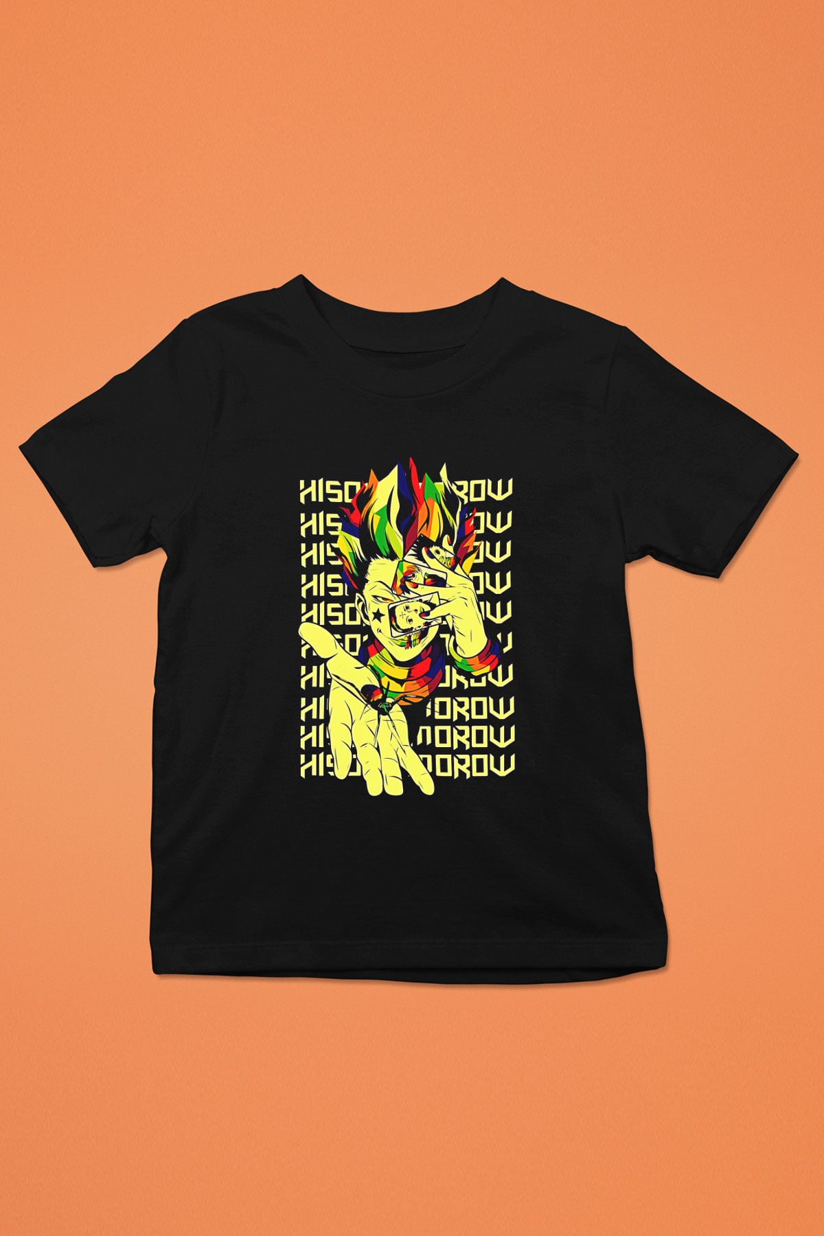 Hunter X Hunter Baskılı Unisex Siyah Çocuk Tişört - Tshirt