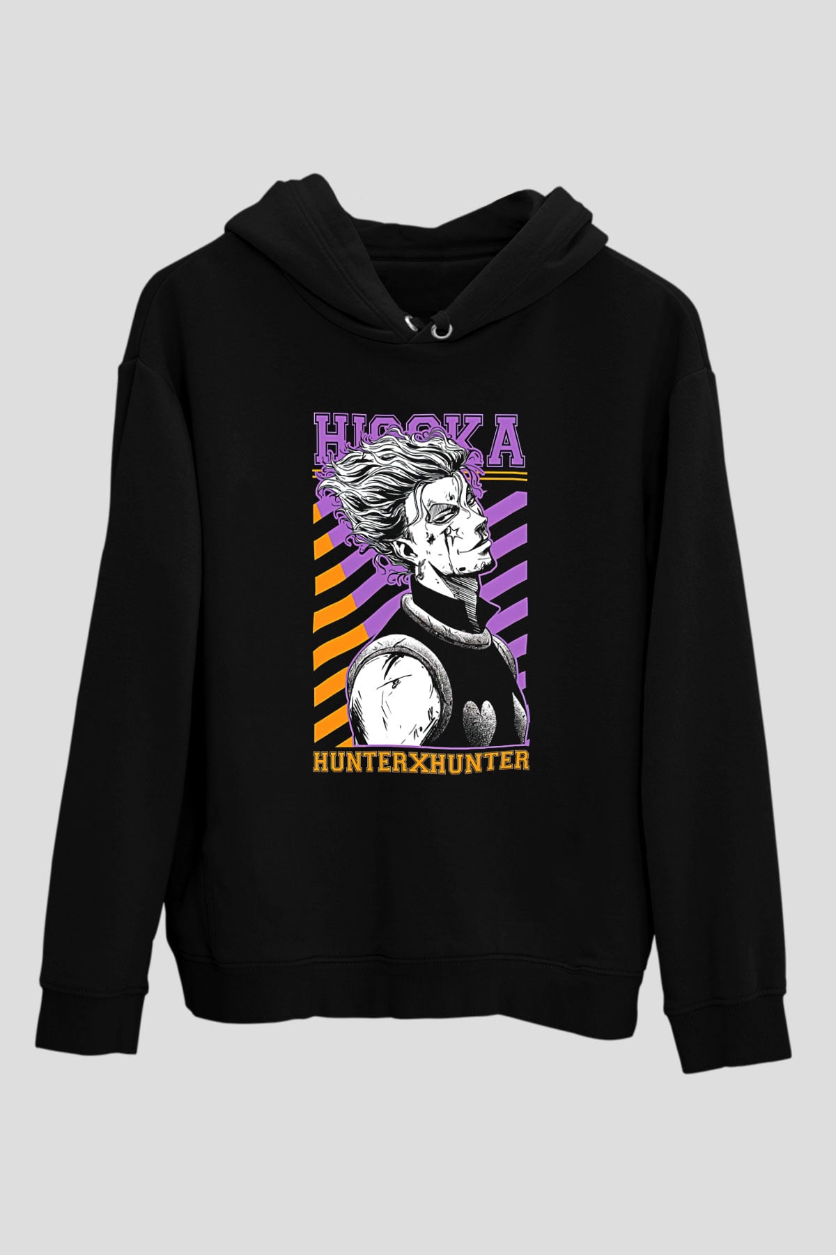Hunter X Hunter Baskılı Unisex Siyah Hoodie