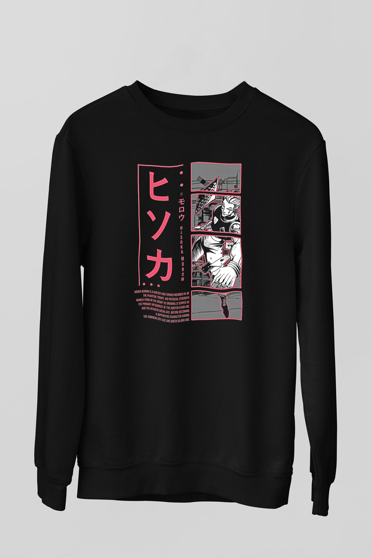 Hunter X Hunter Baskılı Unisex Siyah Sweatshirt