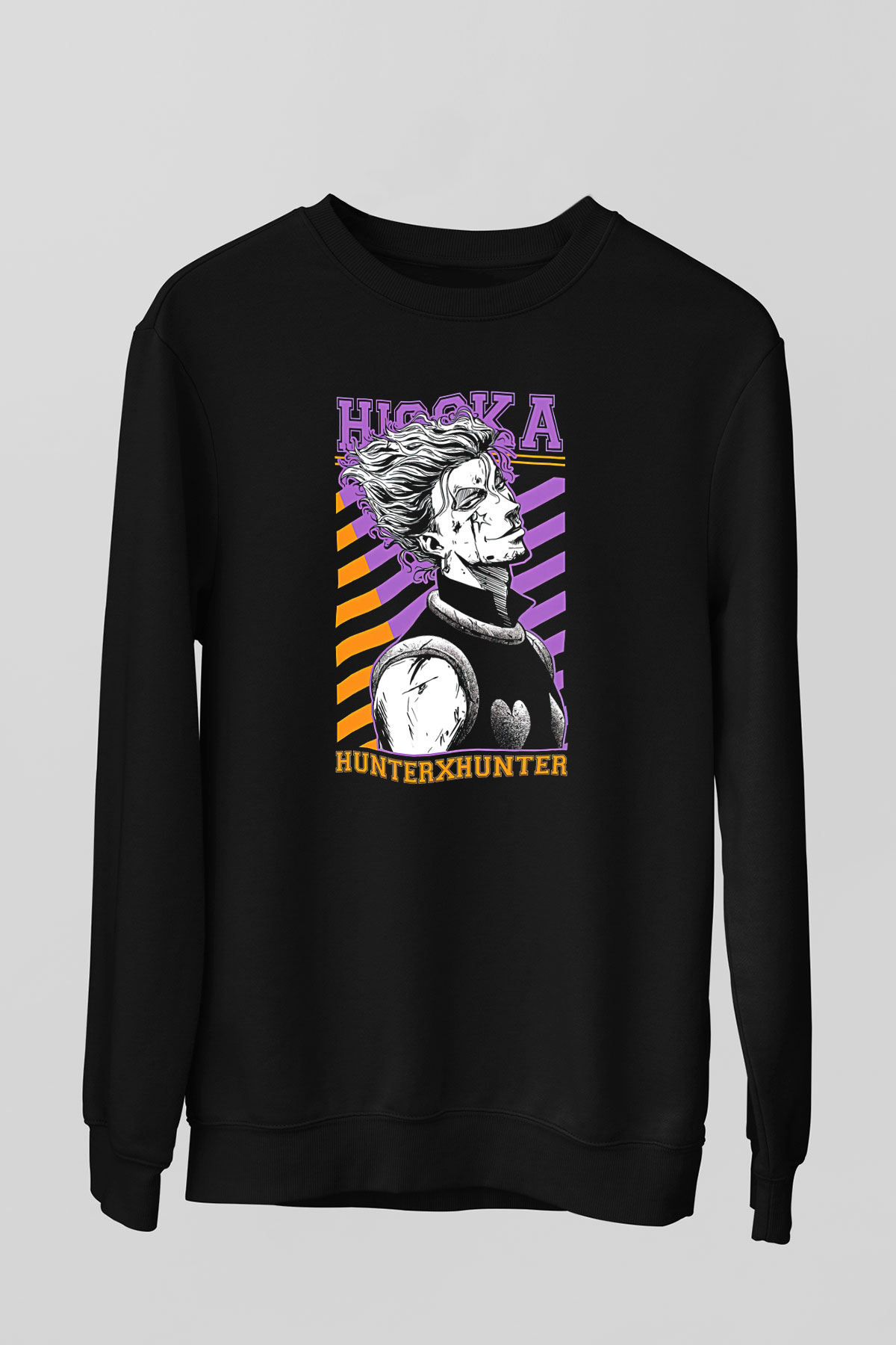 Hunter X Hunter Baskılı Unisex Siyah Sweatshirt