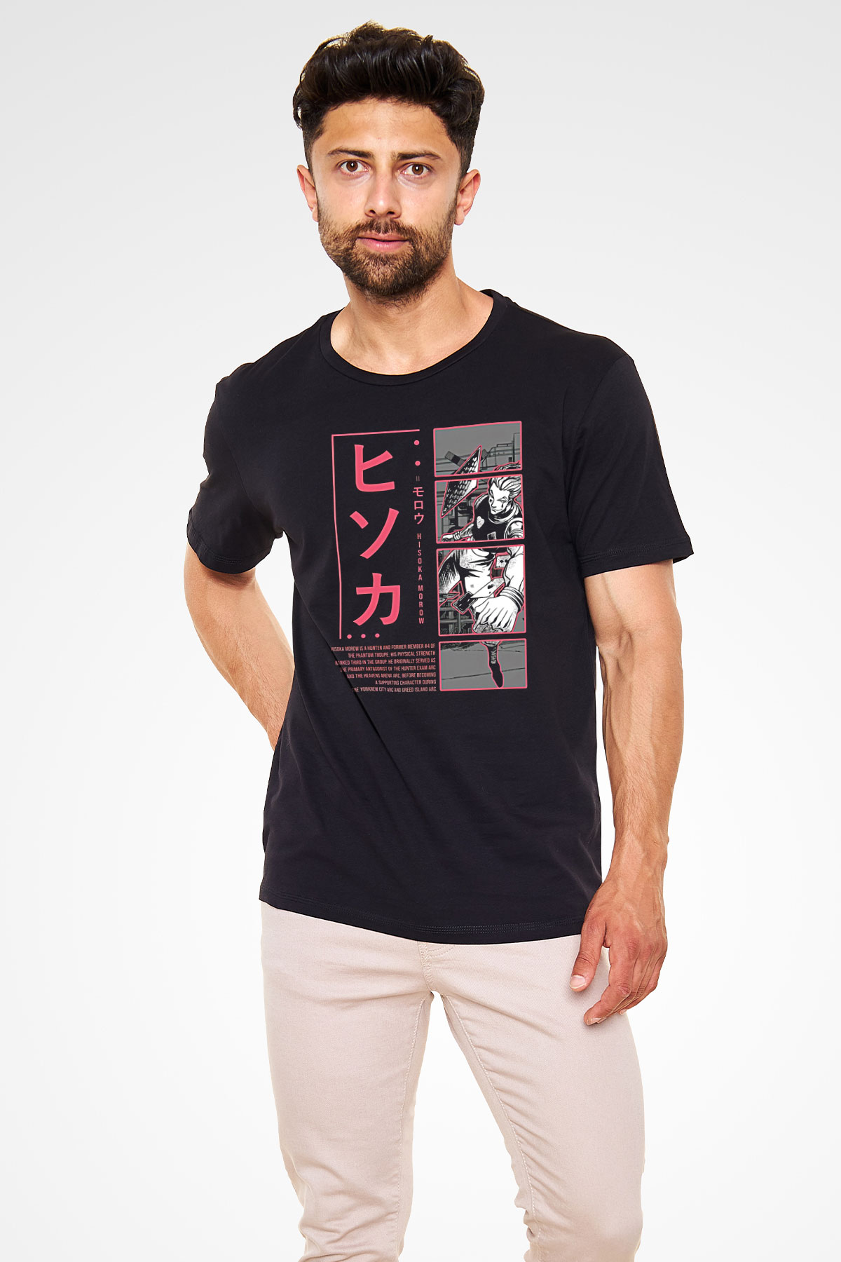 Hunter X Hunter Baskılı Unisex Siyah Tişört - Tshirt