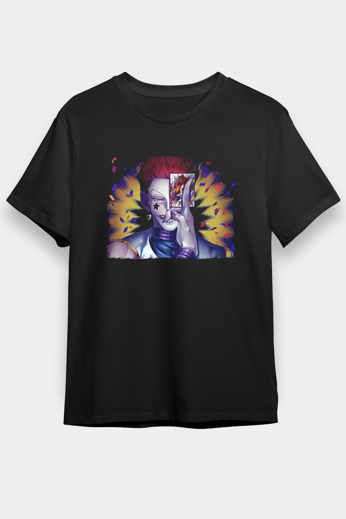 Hunter X Hunter Baskılı Unisex Siyah Tişört - Tshirt