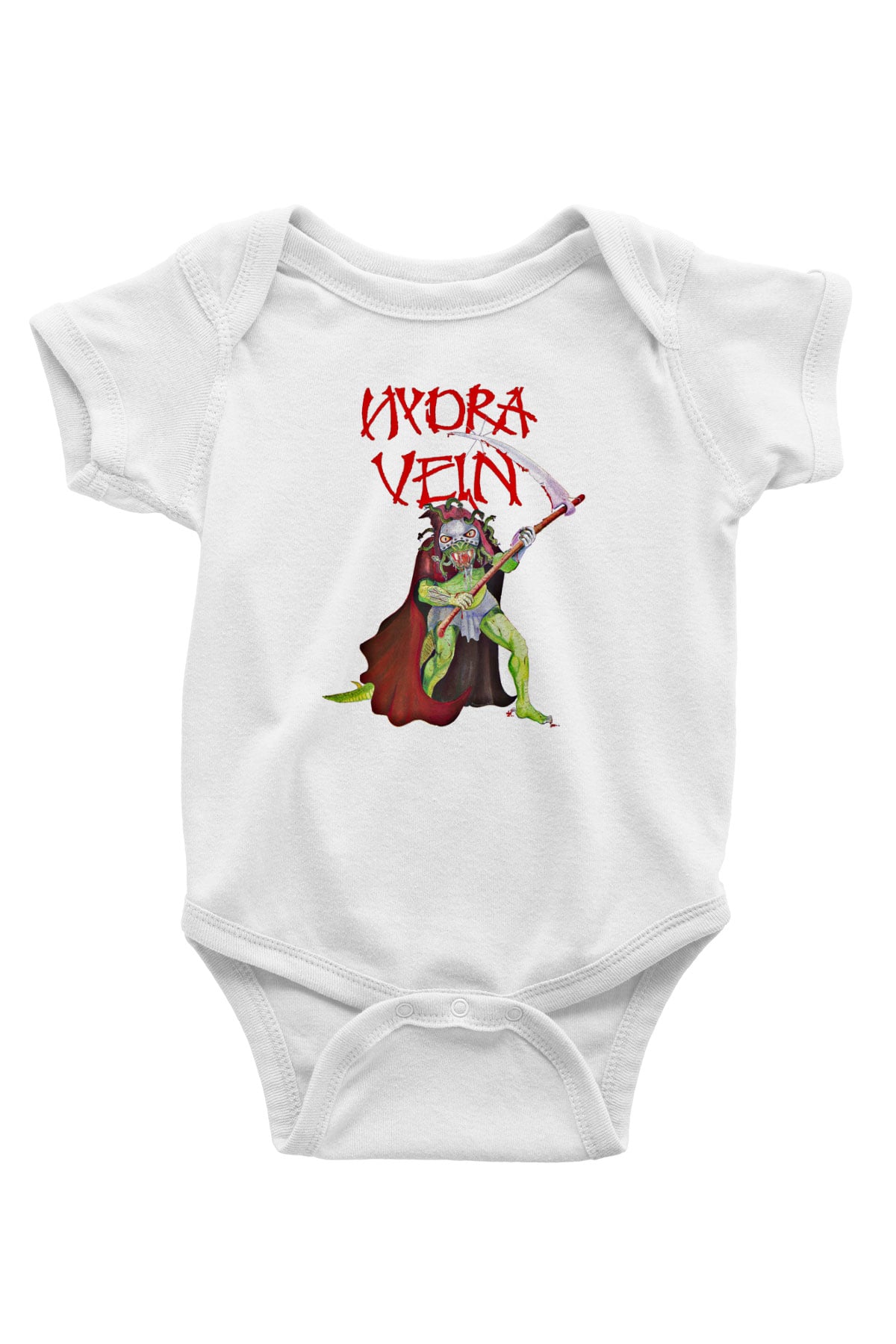 Hydra Vein Baskılı Unisex Beyaz Bebek Body - Zıbın