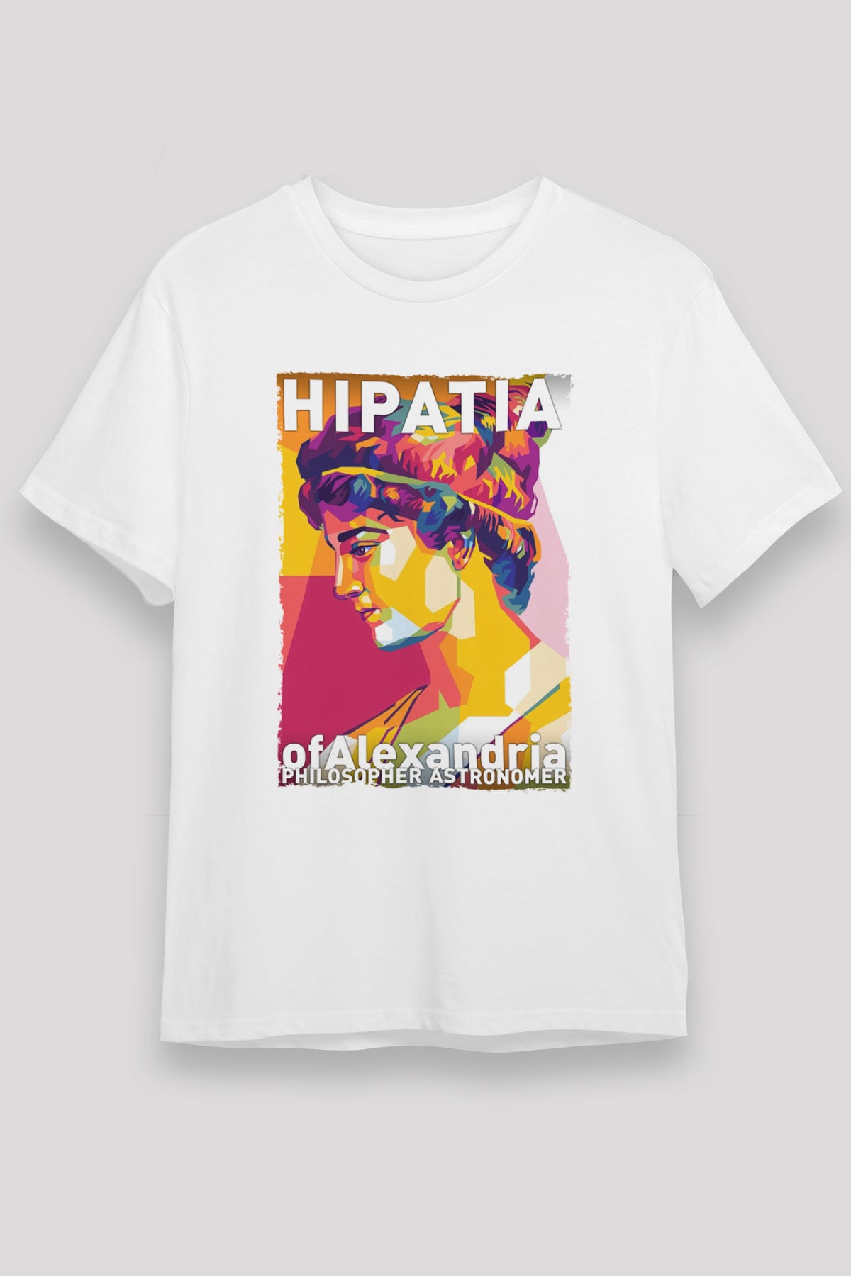 Hypatia of Alexandria Baskılı Unisex Beyaz Tişört - Tshirt