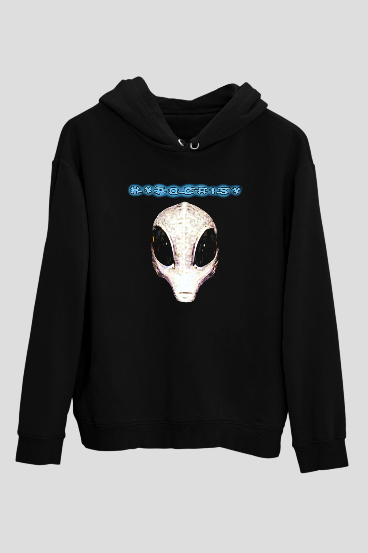 Hypocrispy Baskılı Unisex Siyah Kapüşonlu Sweatshirt
