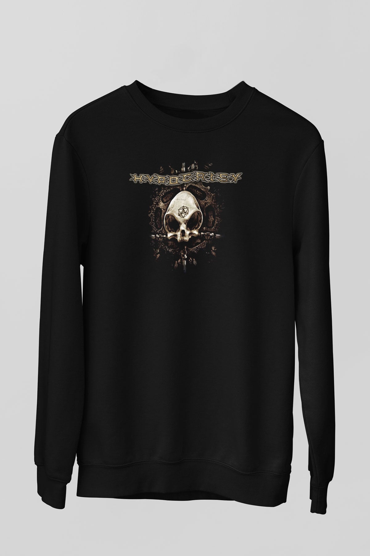 Hypocrispy Baskılı Unisex Siyah Sweatshirt