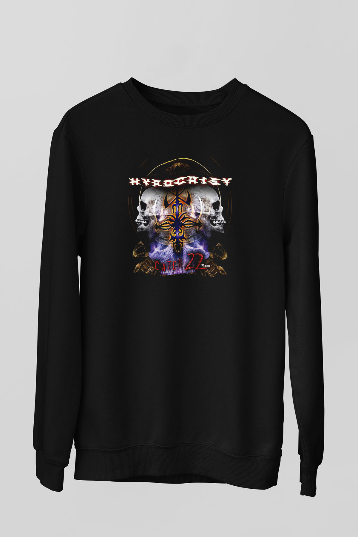 Hypocrispy Baskılı Unisex Siyah Sweatshirt