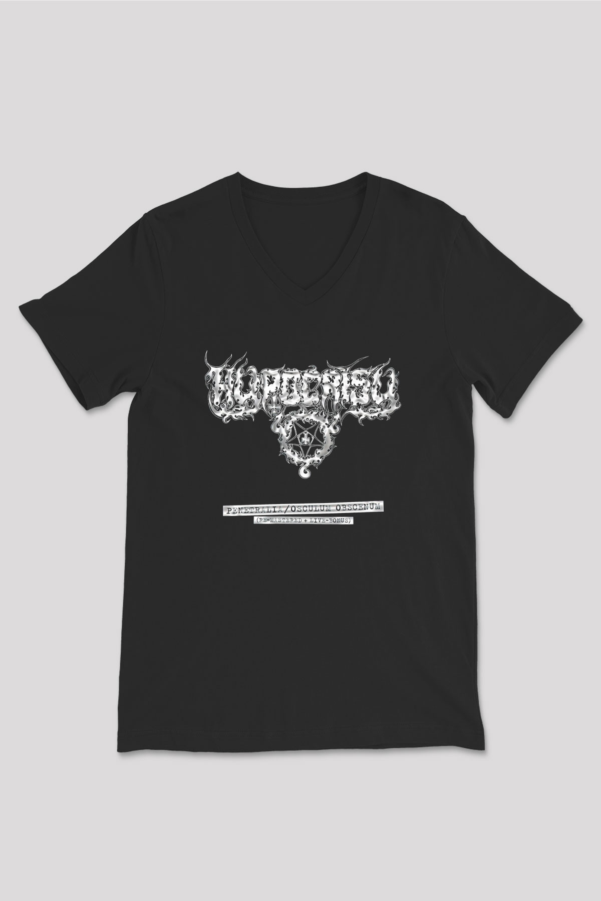 Hypocrisy Baskılı Unisex Siyah V Yaka Tişört - Tshirt
