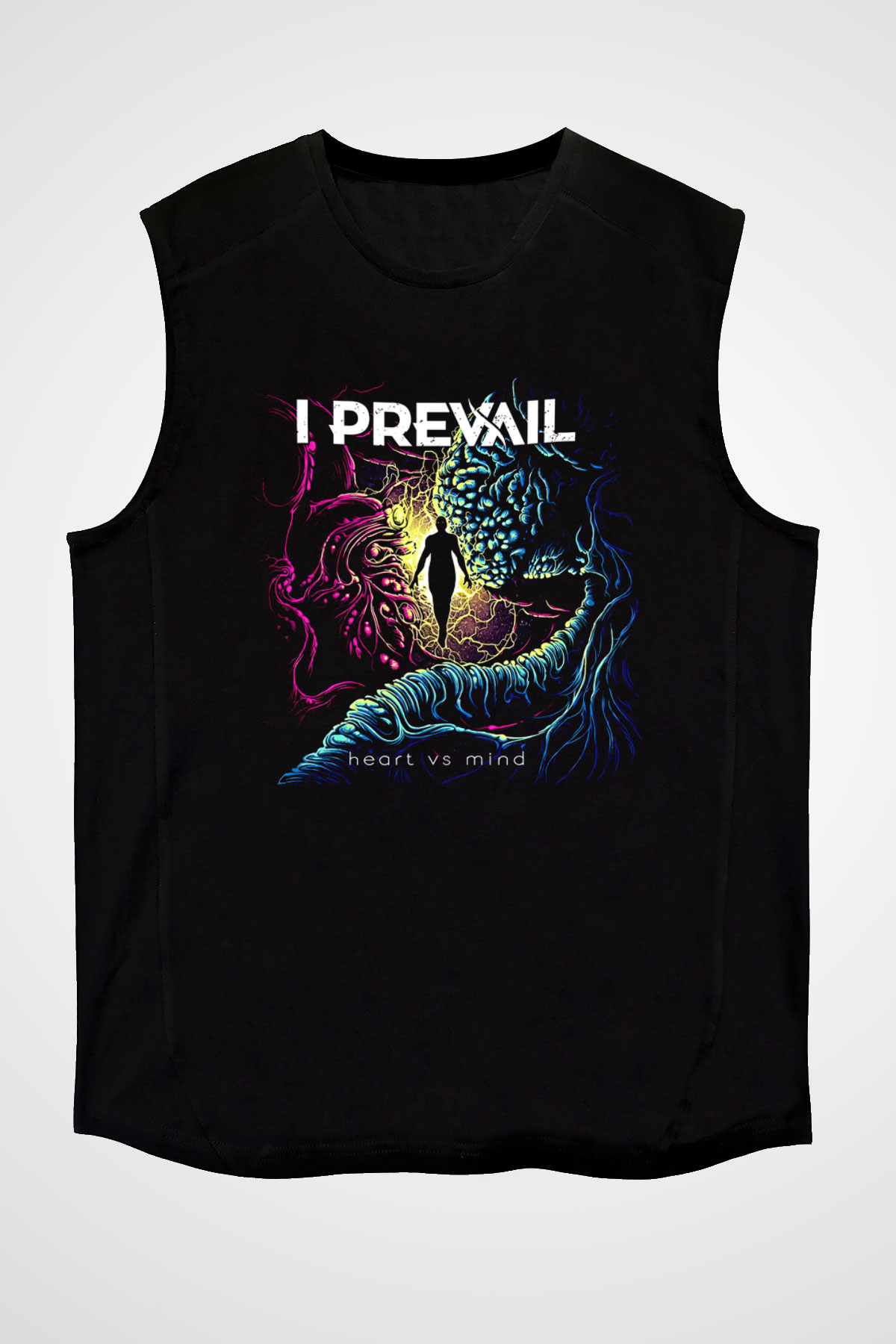 I Prevail Baskılı Unisex Siyah Kolsuz Tişört - Tshirt
