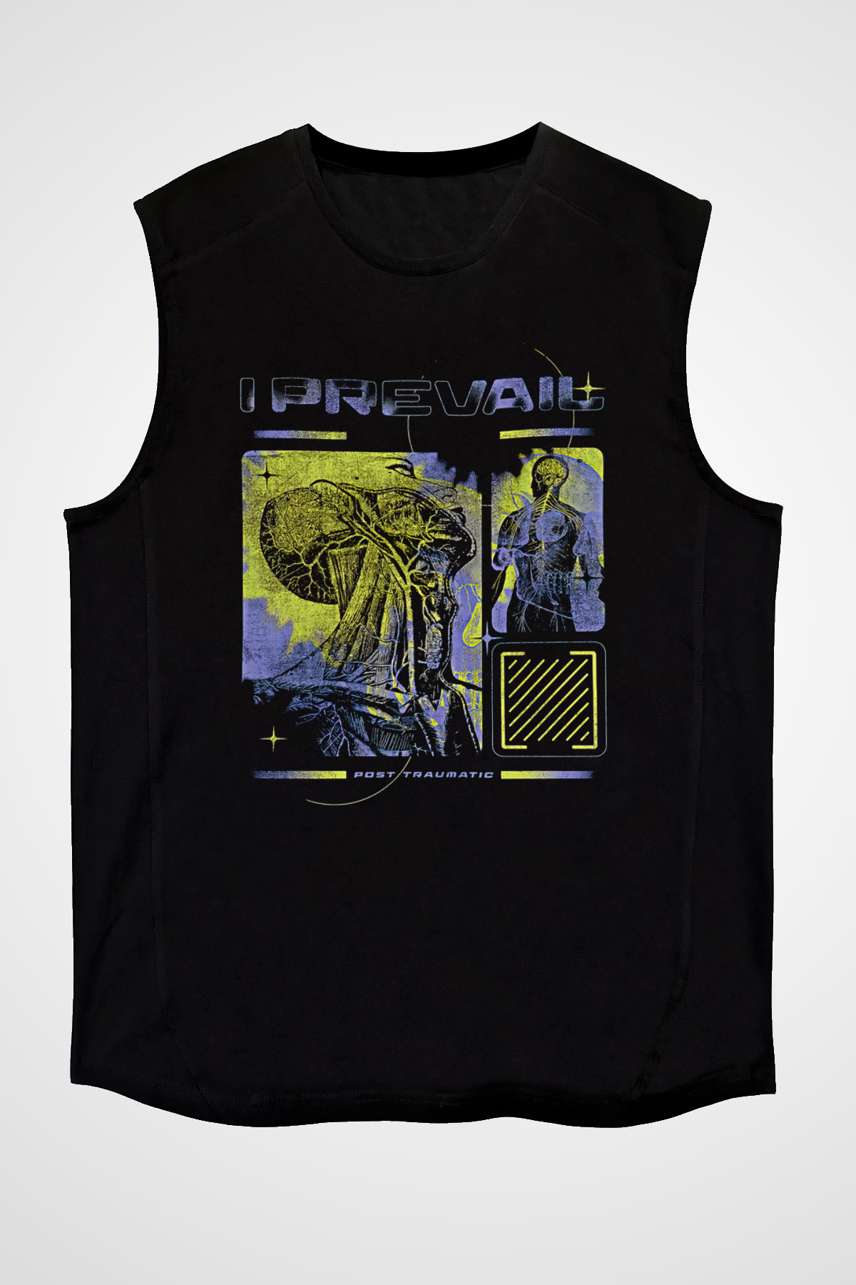 I Prevail Baskılı Unisex Siyah Kolsuz Tişört - Tshirt