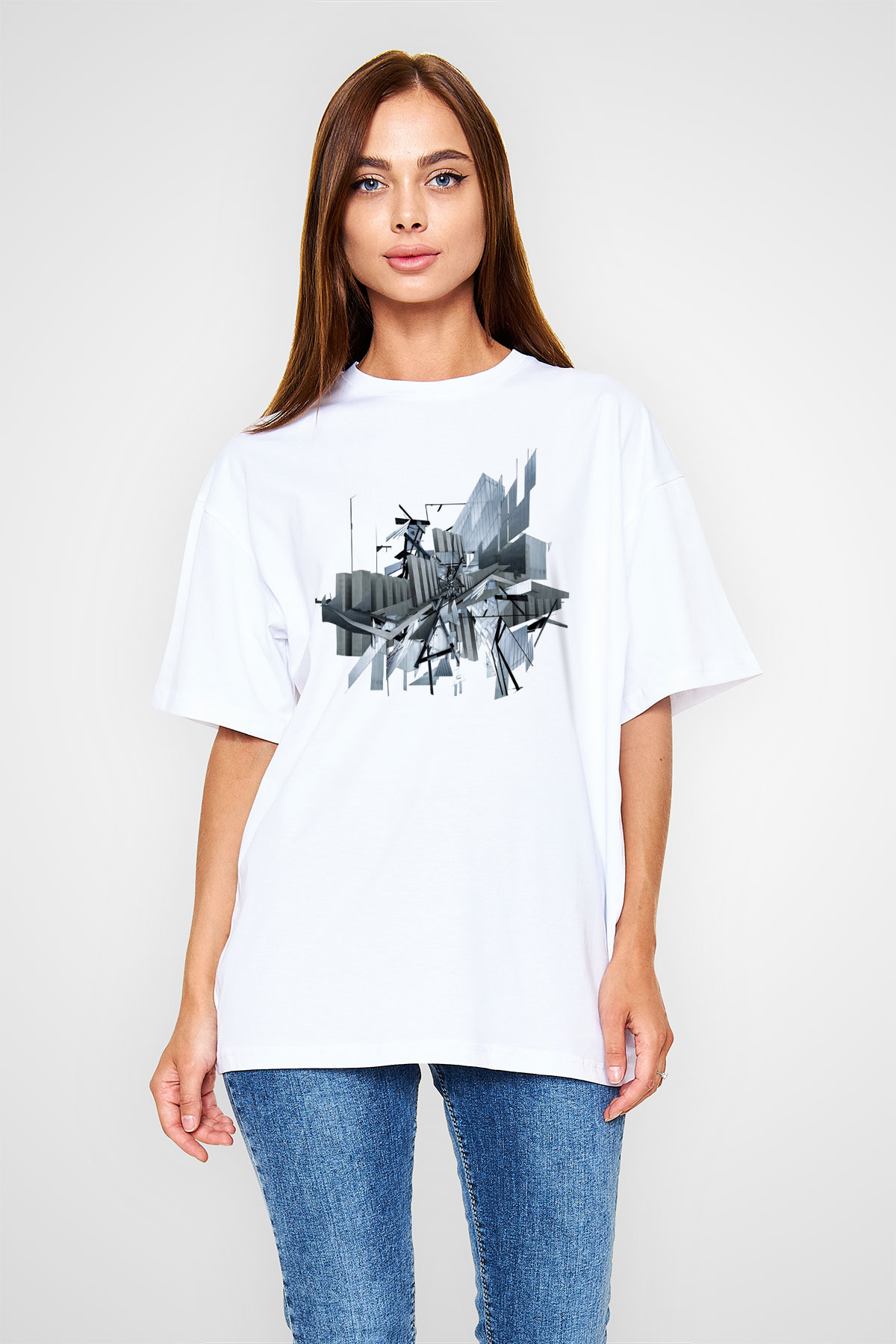 İç mimar Beyaz Unisex Oversize Tişört T-Shirt