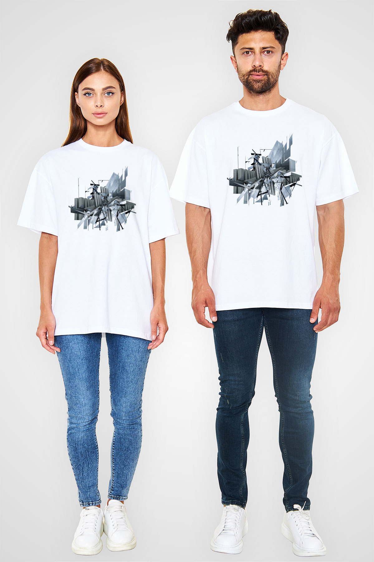 İç mimar Beyaz Unisex Oversize Tişört T-Shirt