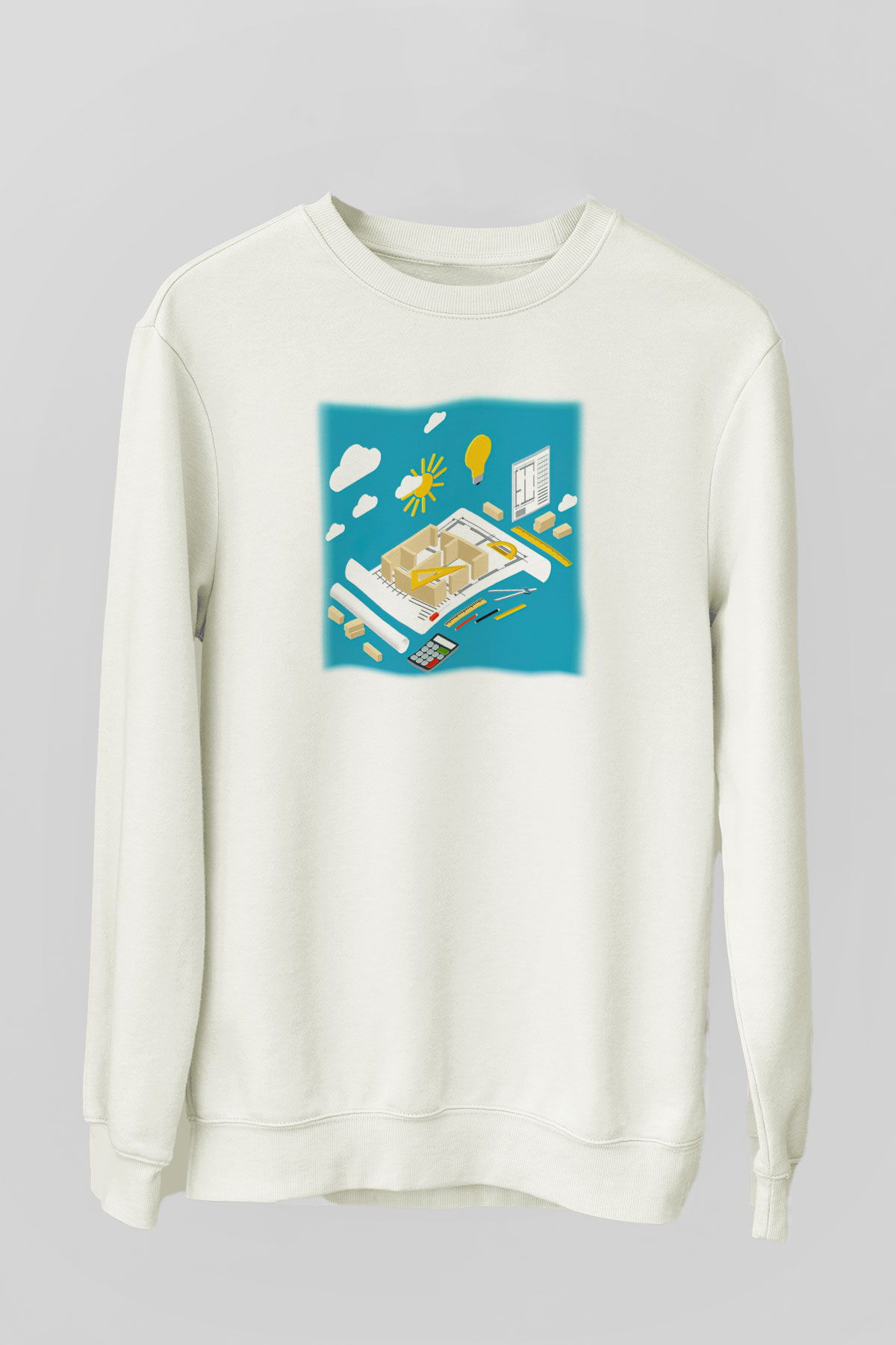İç mimar Beyaz Unisex Sweatshirt
